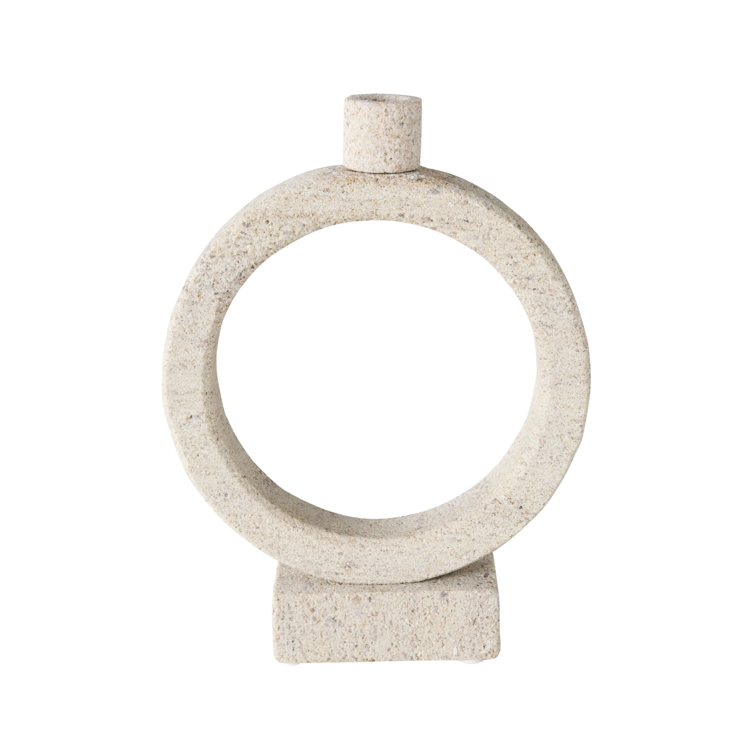 Beige Marble Orb Candle Holder Large