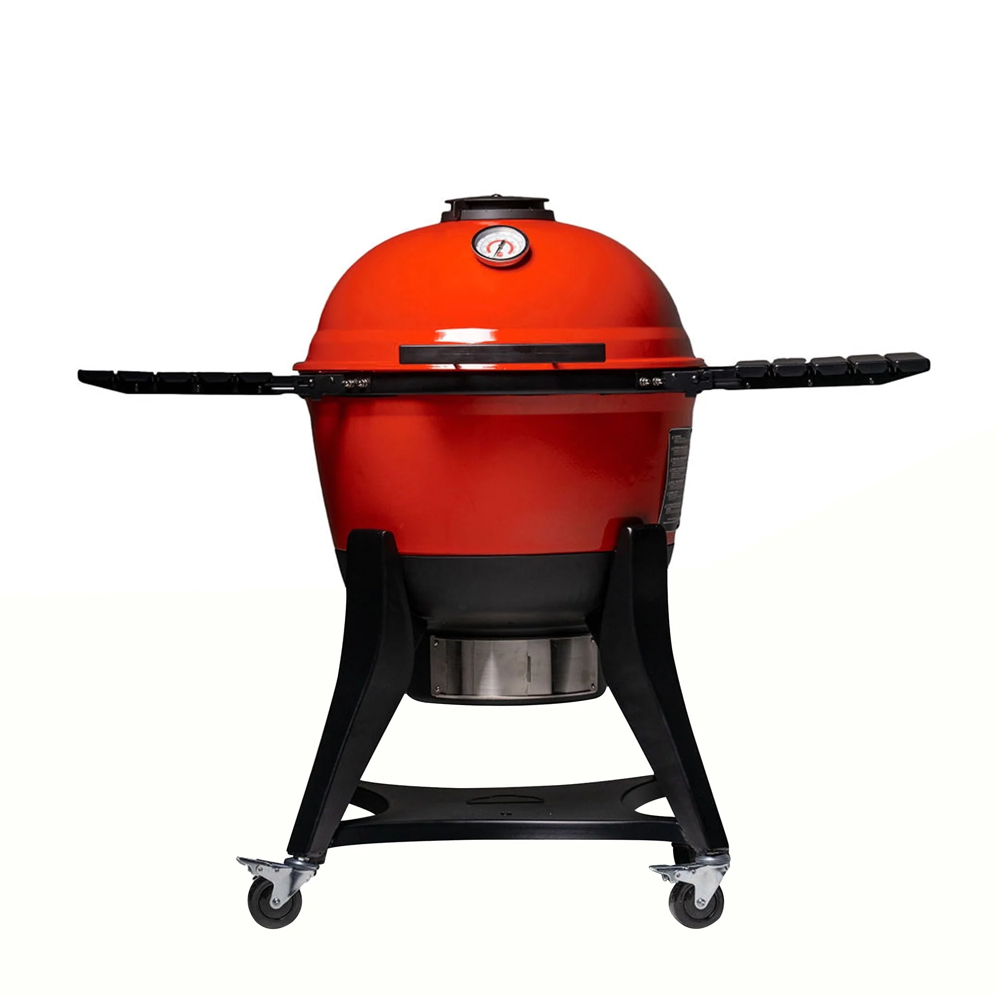 Kettle Joe 22 in. Charcoal Grill in Red with Hinged Lid, Cart, and Side Shelves - Image 3