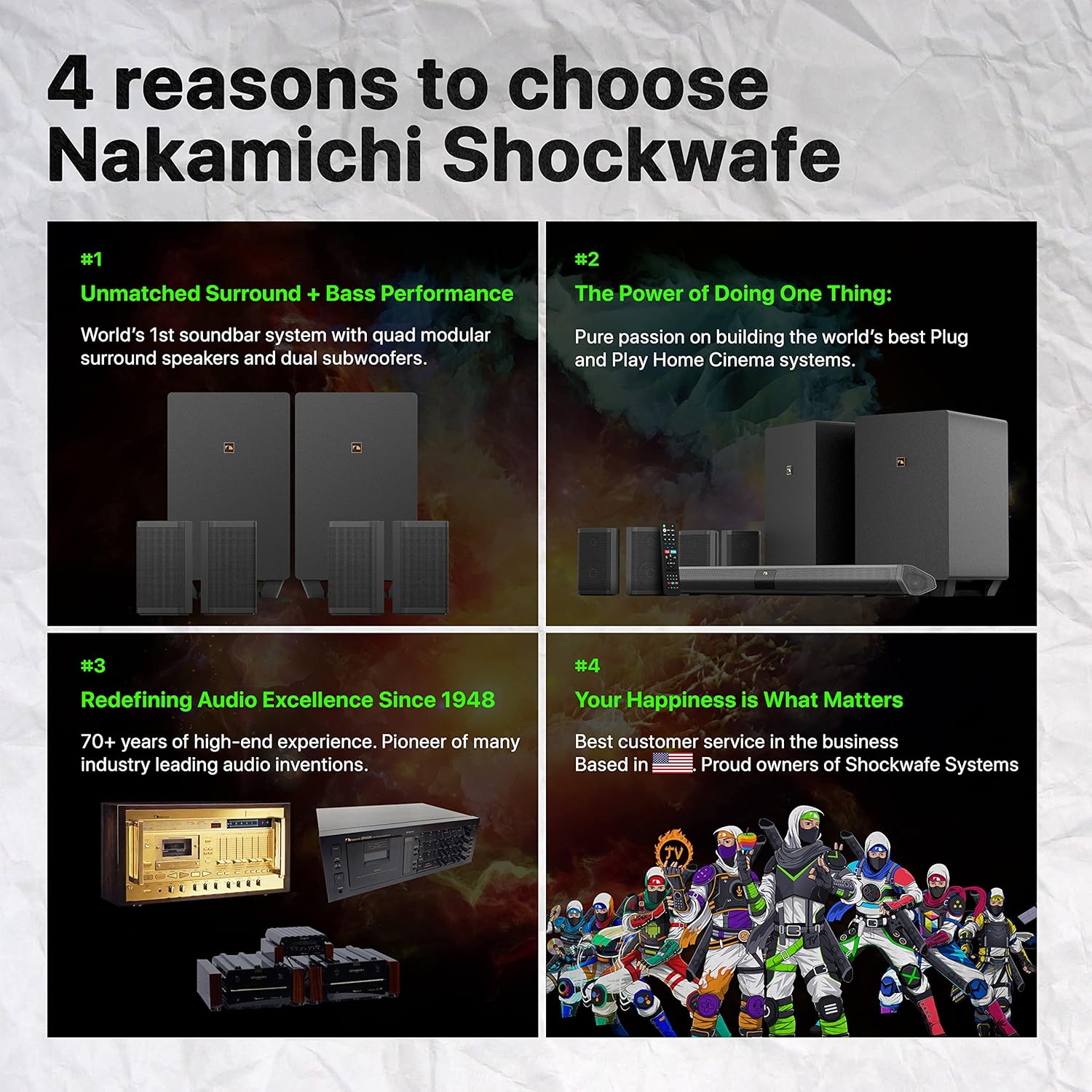 Nakamichi Shockwafe Ultra 9.2.4 Channel Soundbar System with Dolby Atmos/DTS:X  Dual 10