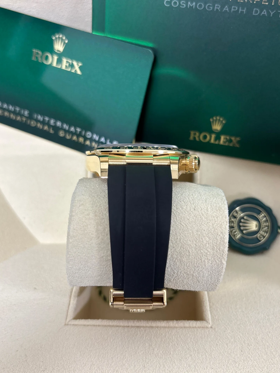 [Super Clone]Rolex Daytona Yellow Gold / Ceramic / Black / Diamond-Set / Oysterflex  m126518LN-0006