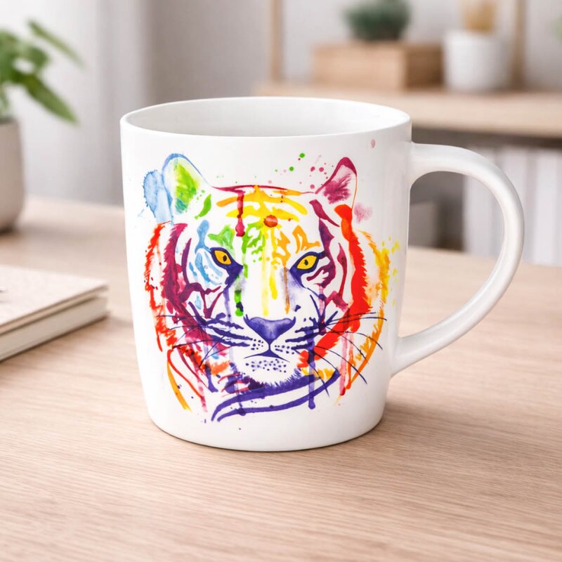 Watercoloured krus 40 cl Tiger