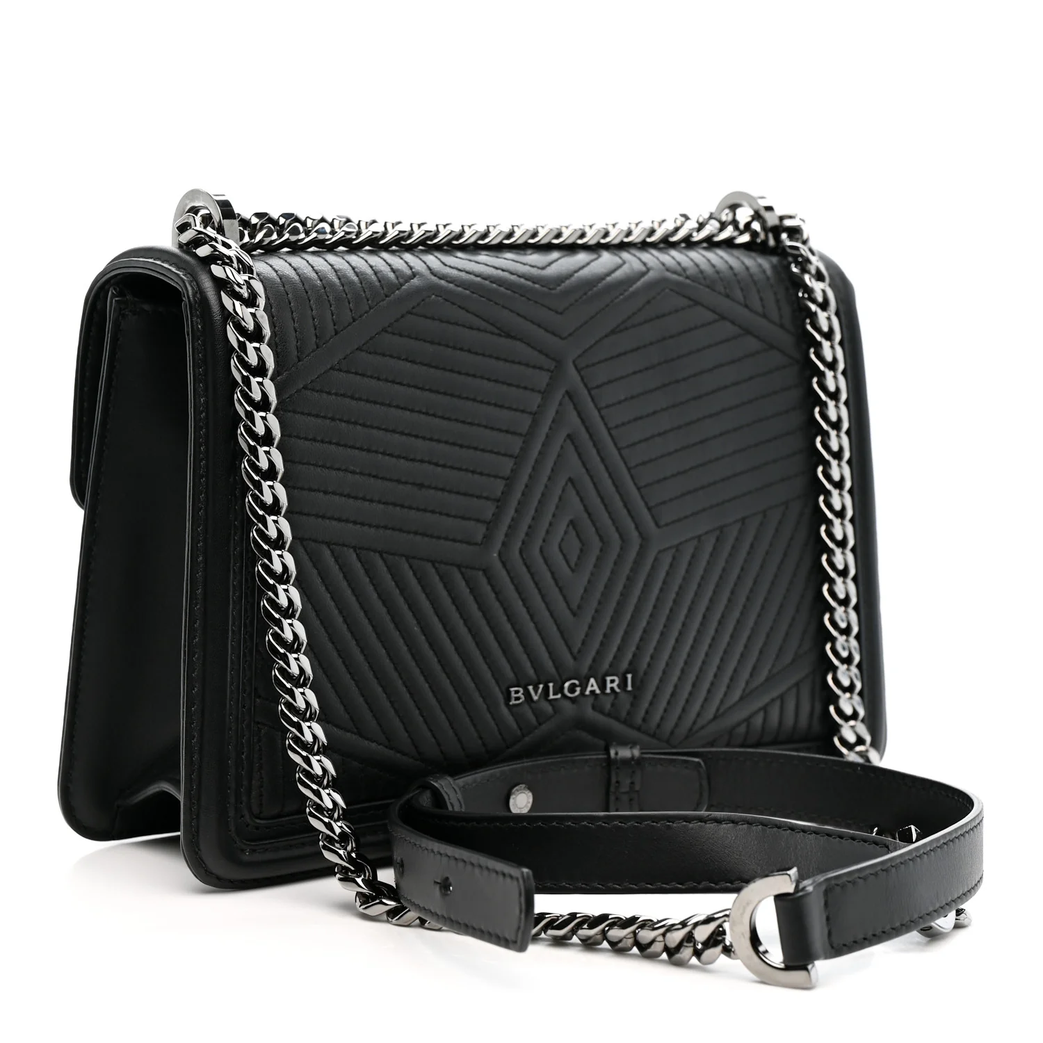 Quilted Nappa Smooth Calfskin Serpenti Forever Diamond Blast Shoulder Bag Black