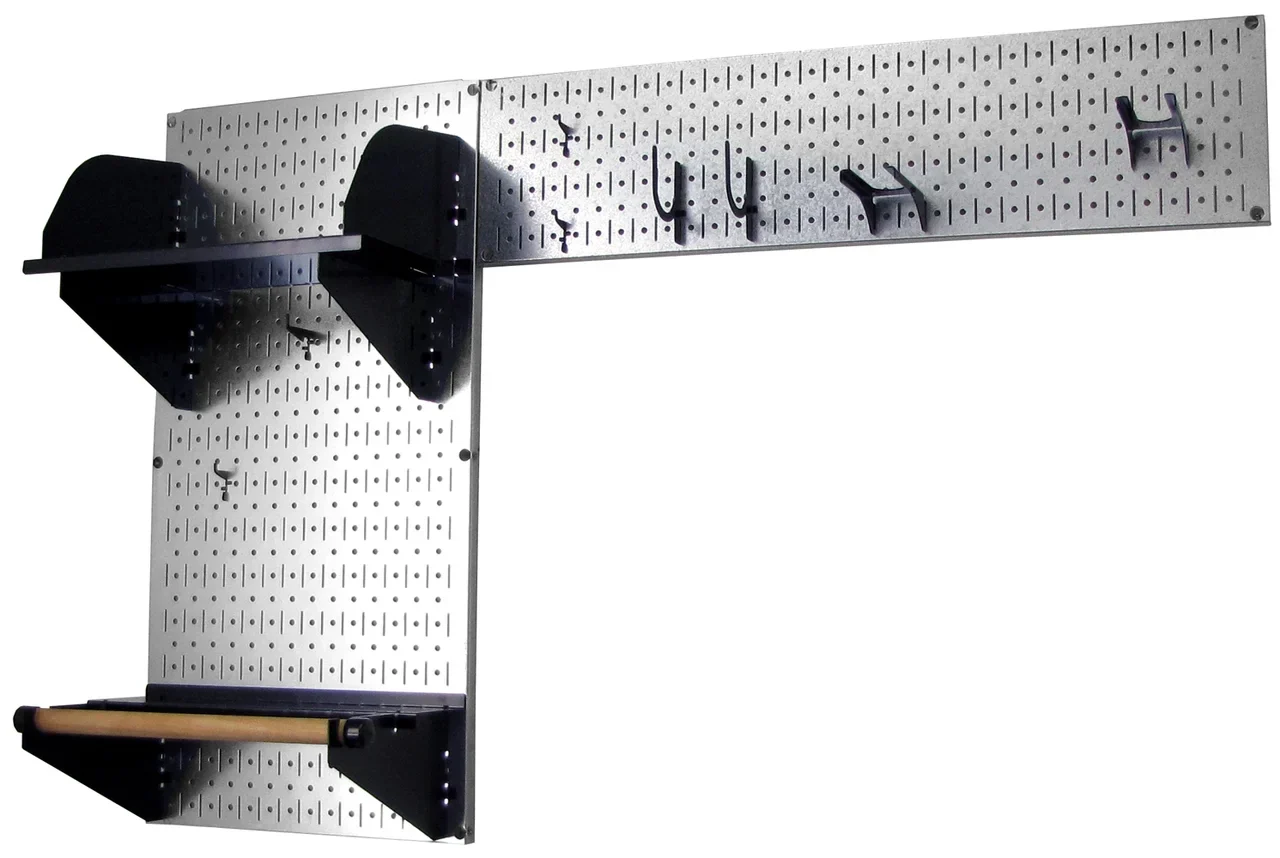 Wall Control Pegboard Garden Tool Board Organizer with Metallic Pegboard and Black Accessories