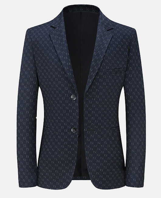 Blazer élégant à col revers et deux boutons, en jacquard uni.