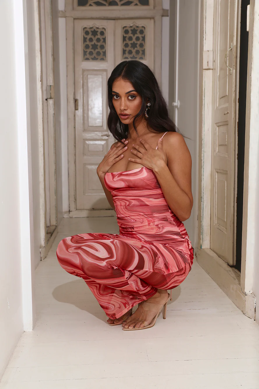 Sleek Looks Maxi Dress Red