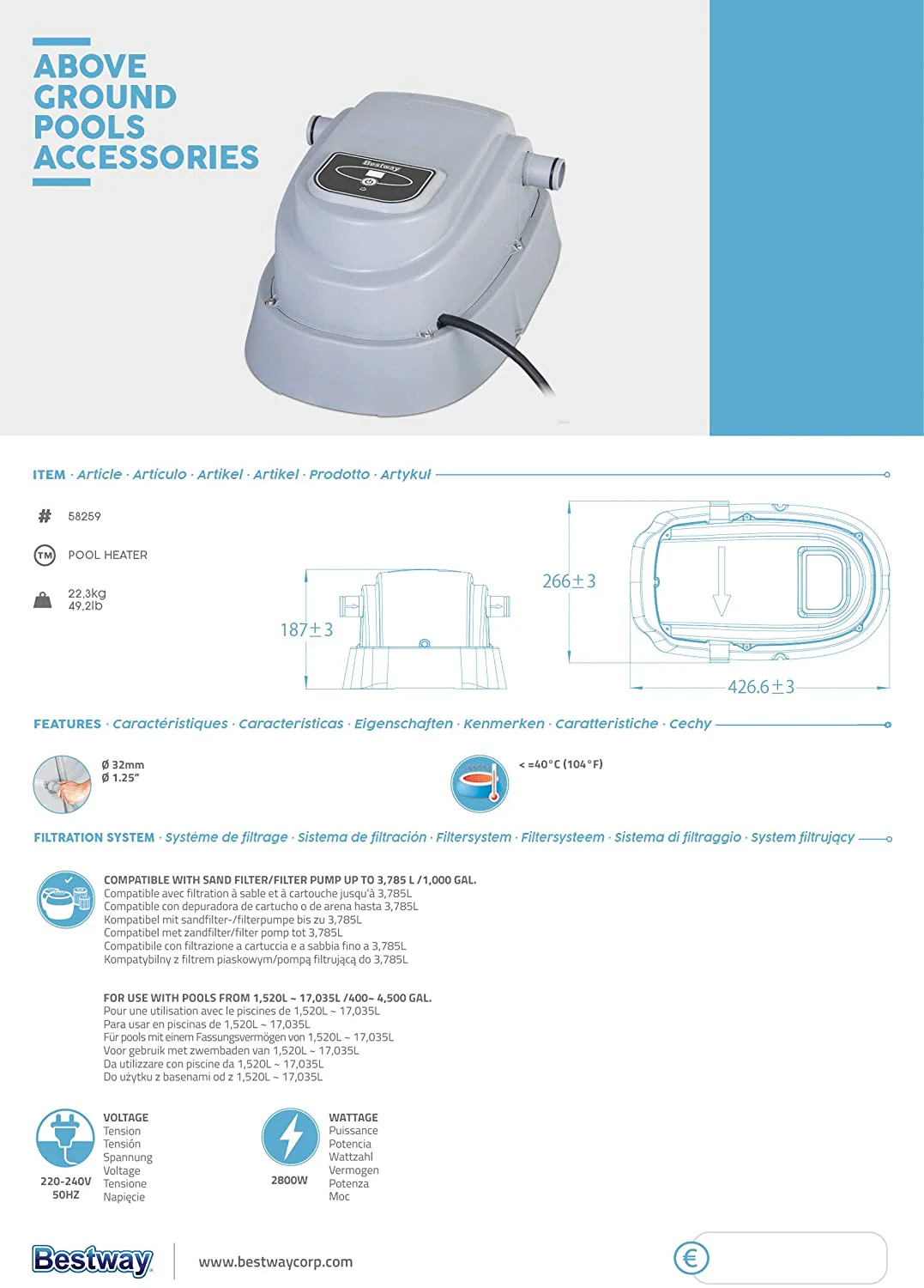 Chauffe-piscine Bestway