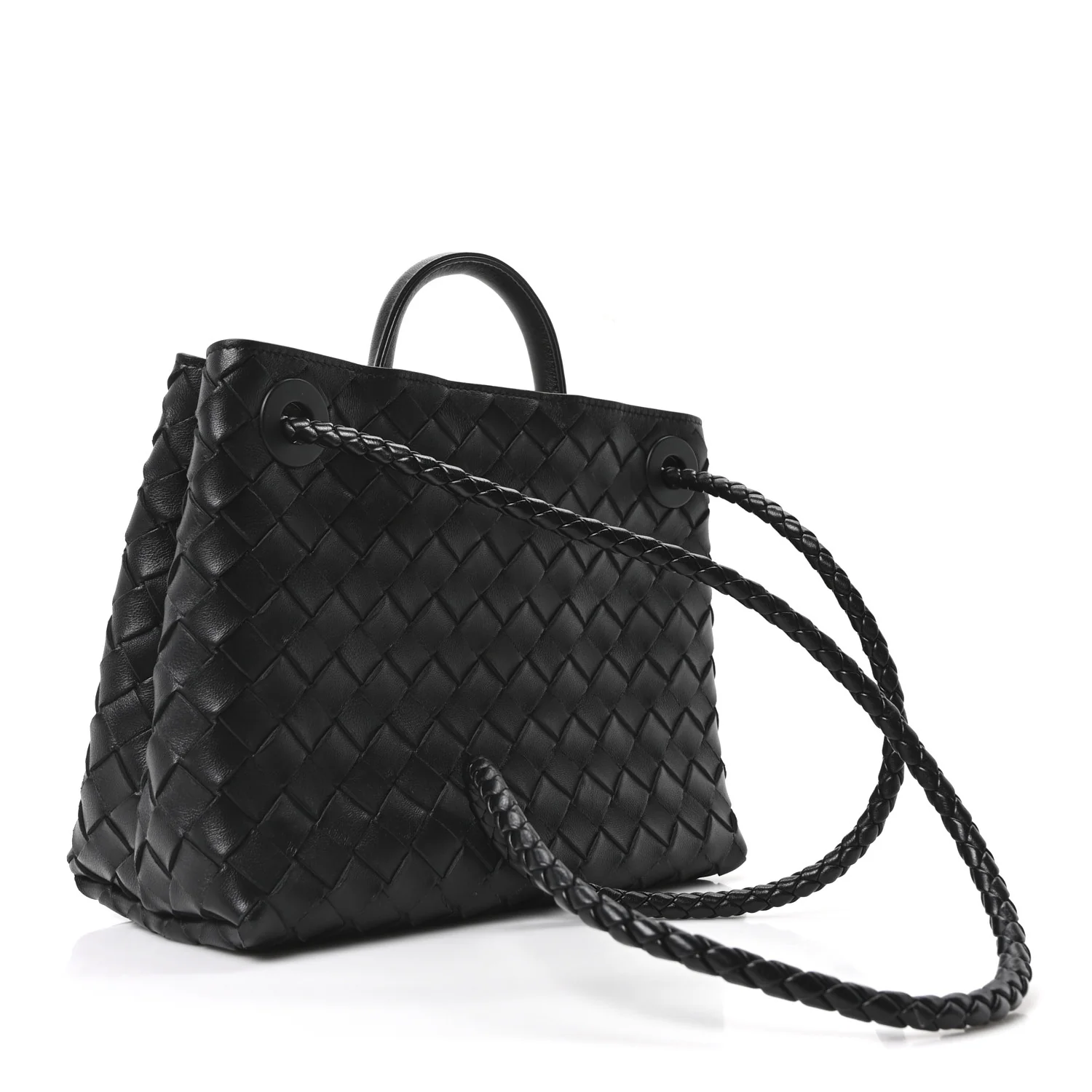 Nappa Intrecciato Small Andiamo Shoulder Bag Black