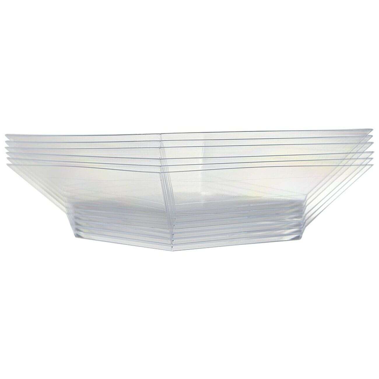 Saladier plastique carré transparent 22x22xH6,2 cm x12