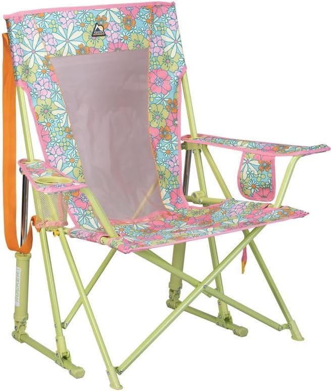 Fauteuil à bascule d'extérieur GCI avec auvent et pare-soleil
