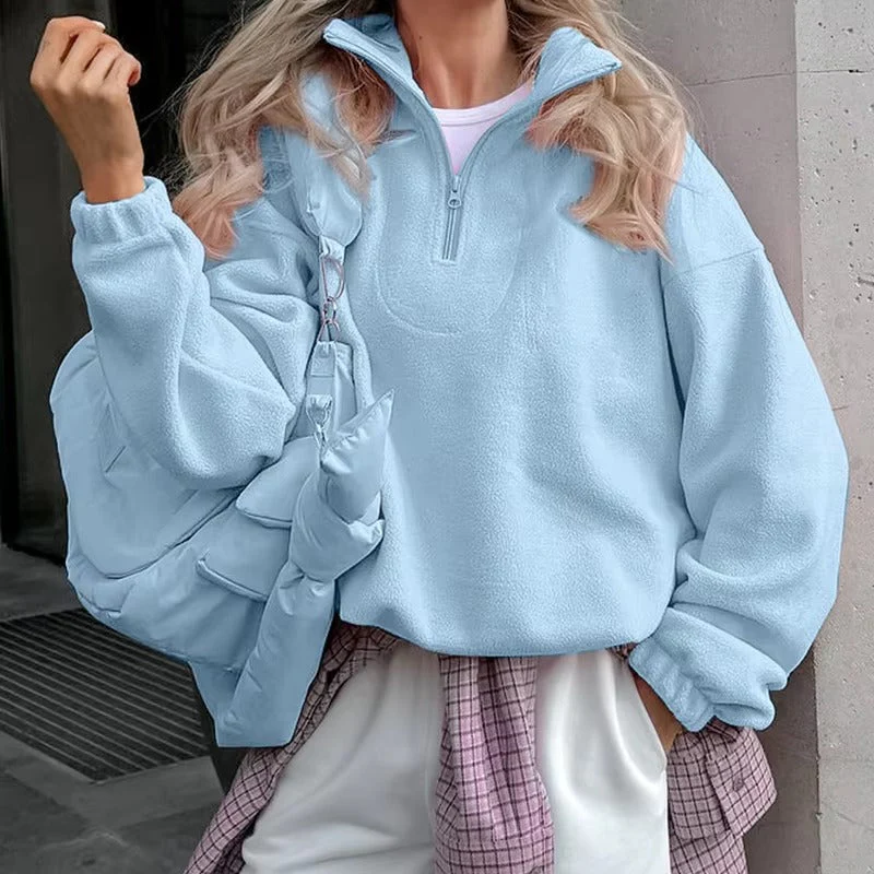 Sweat à capuche rose pâle pour femme