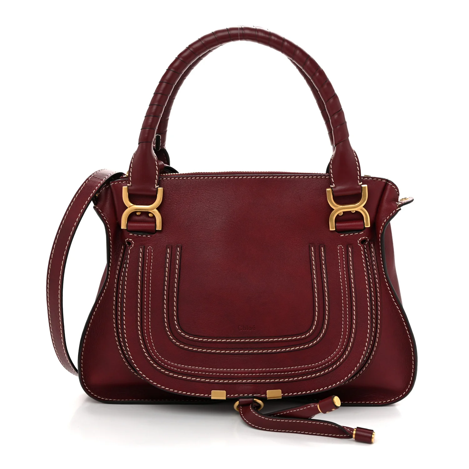 Calfskin Medium Marcie Satchel Stormy Red