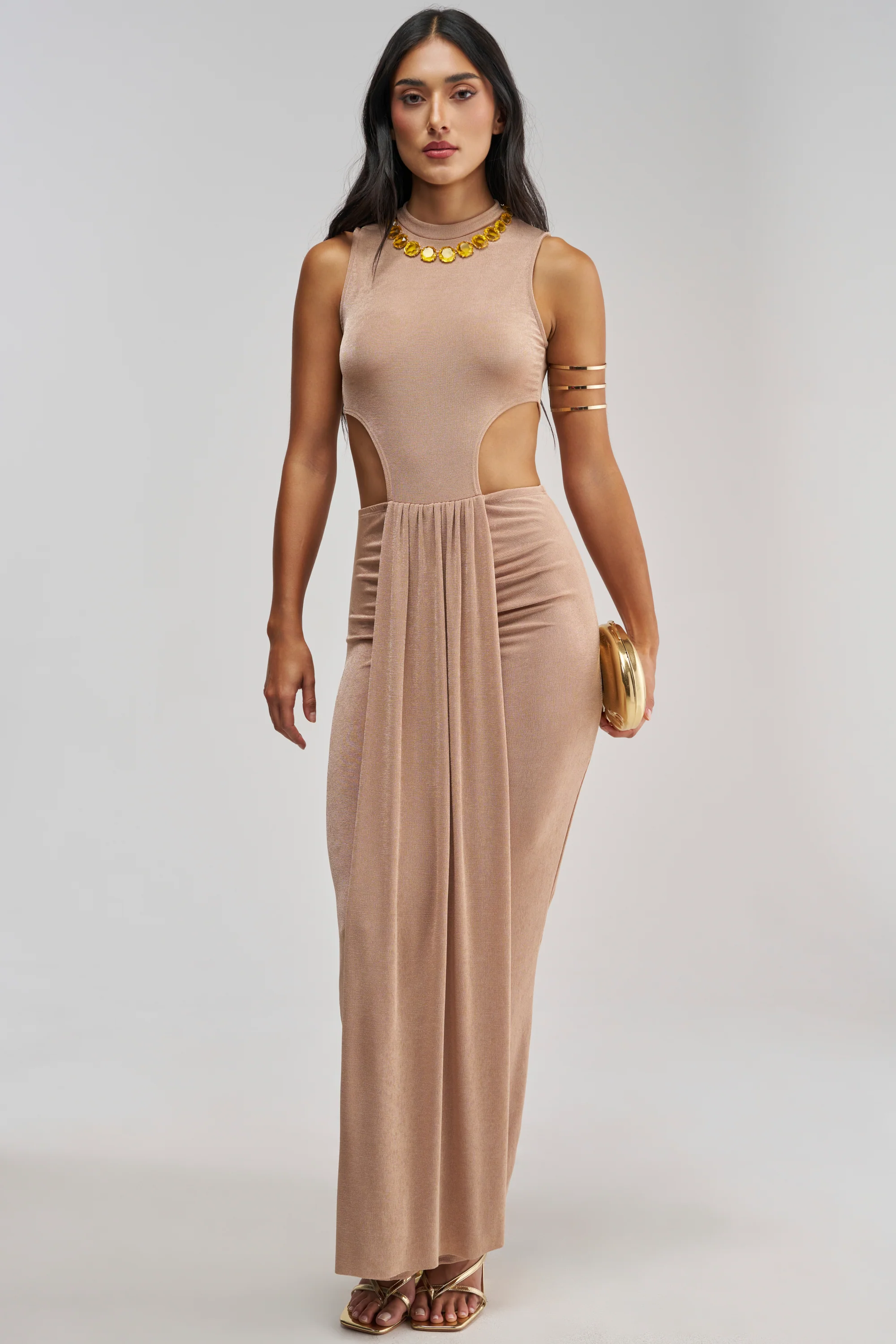 MAKE IT UP TO ME MAXI DRESS IN CARAMEL - Akira Store