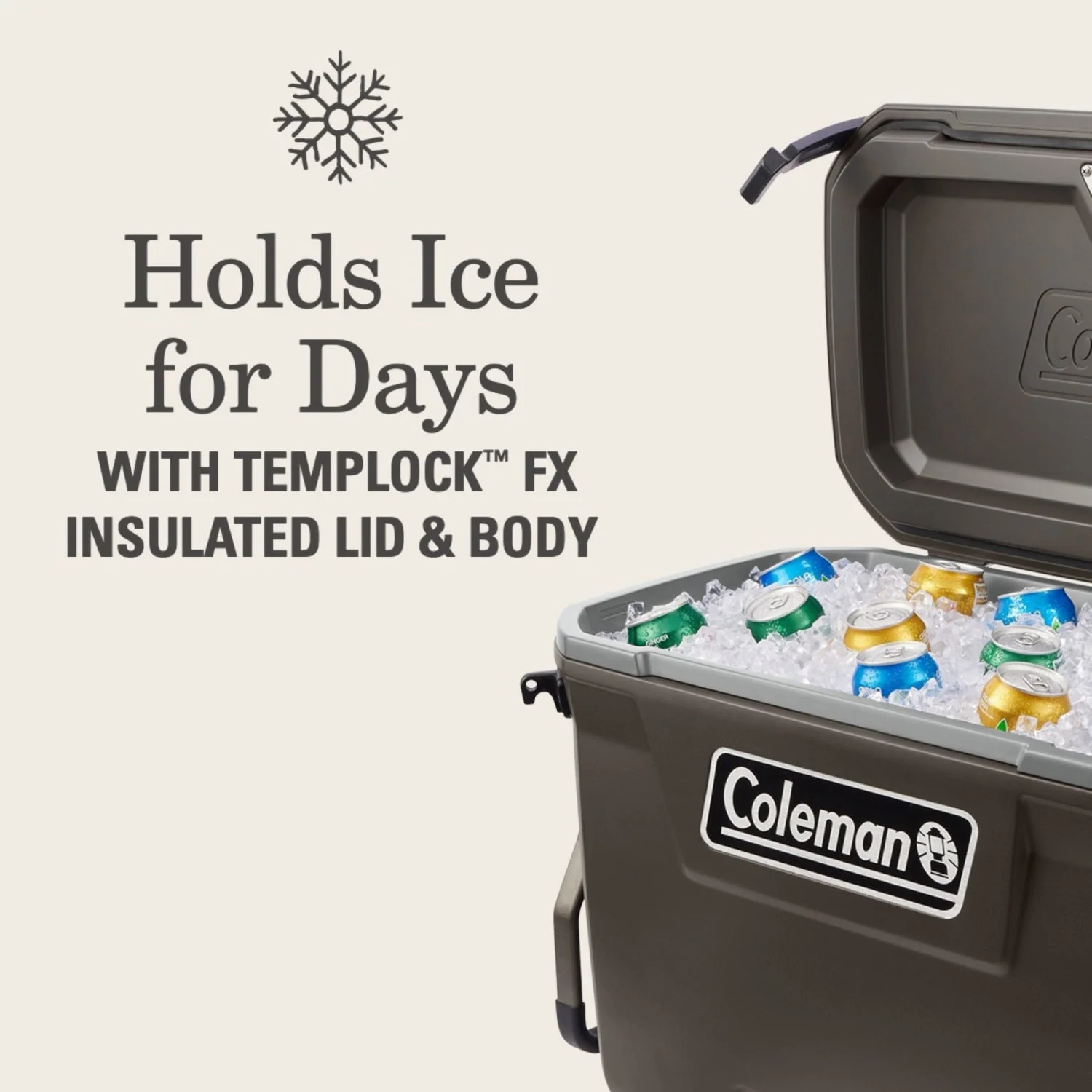 Convoy Series 65-Quart Hard Cooler with Wheels, up to 48 Cans, Brown Walnut Color(Walnut) - Image 4
