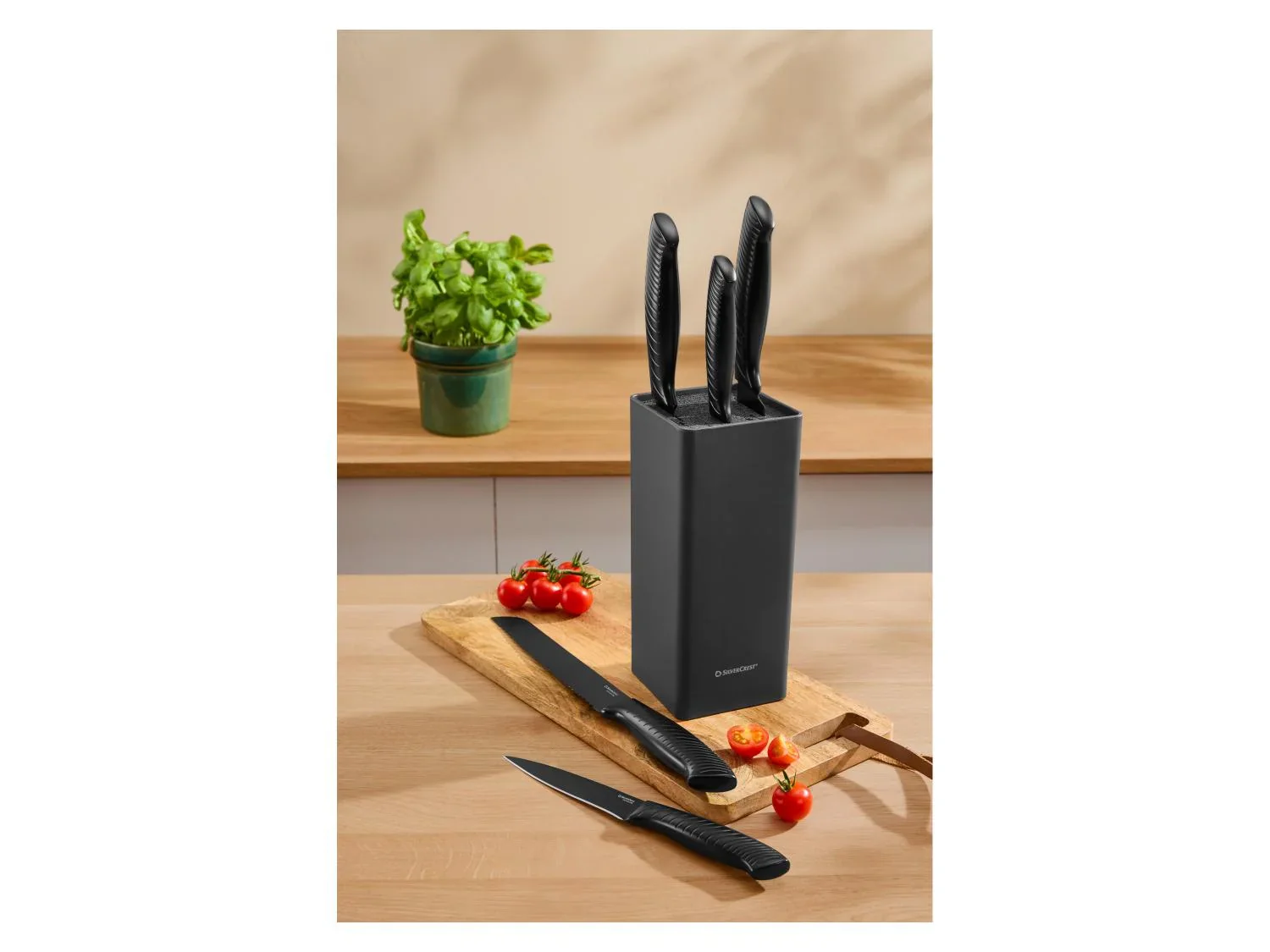 SILVERCREST Set de couteaux en acier inoxydable avec bloc de rangement