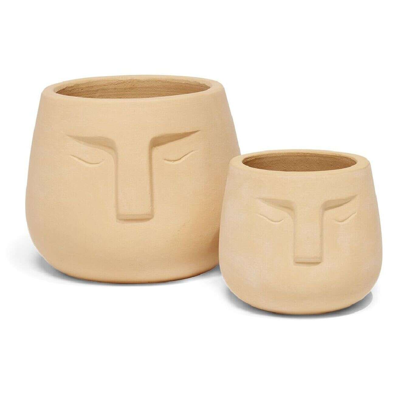 Pot visage en terre cuite Ø20xH18cm