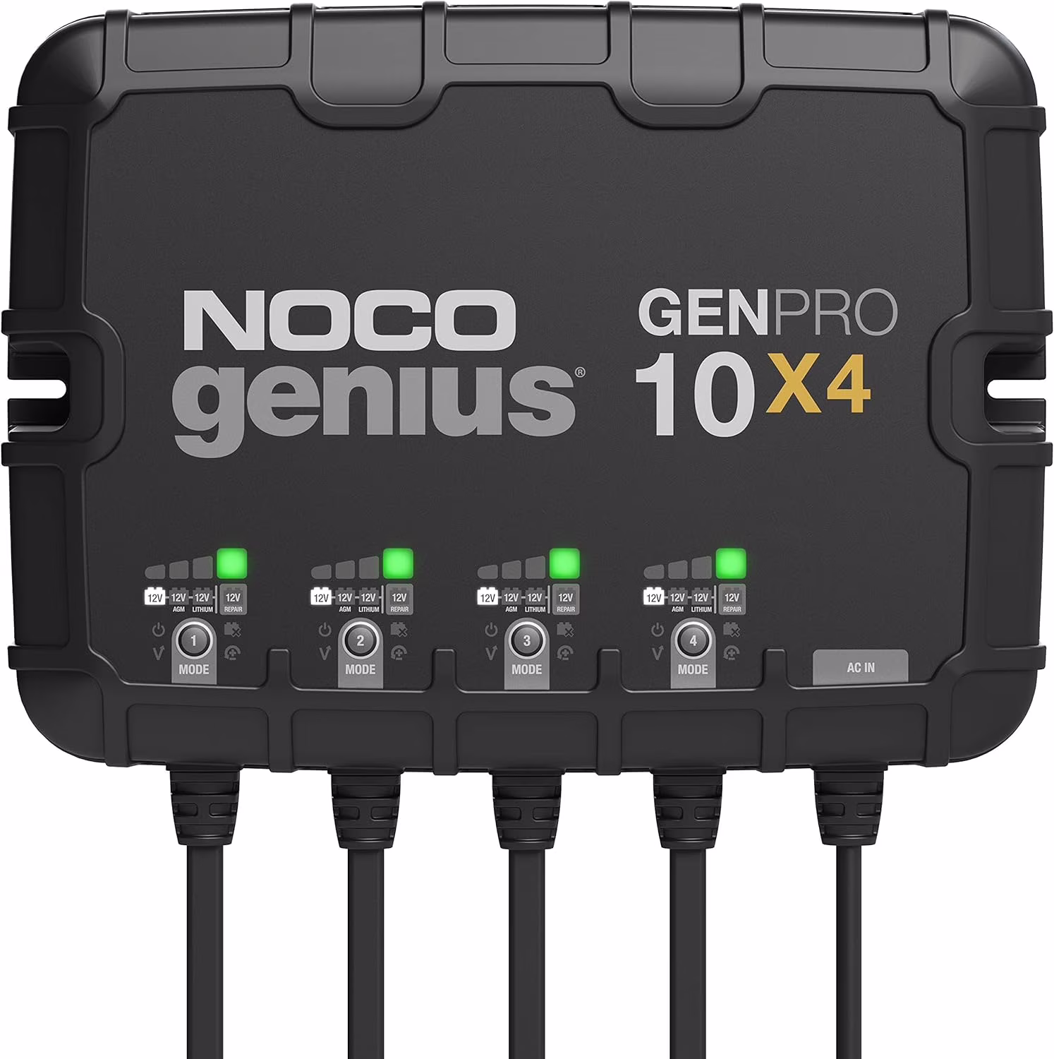 Genius GENPRO10X4: 4-Bank 40A (10A/Bank) 12V Onboard Battery Charger and Maintainer
