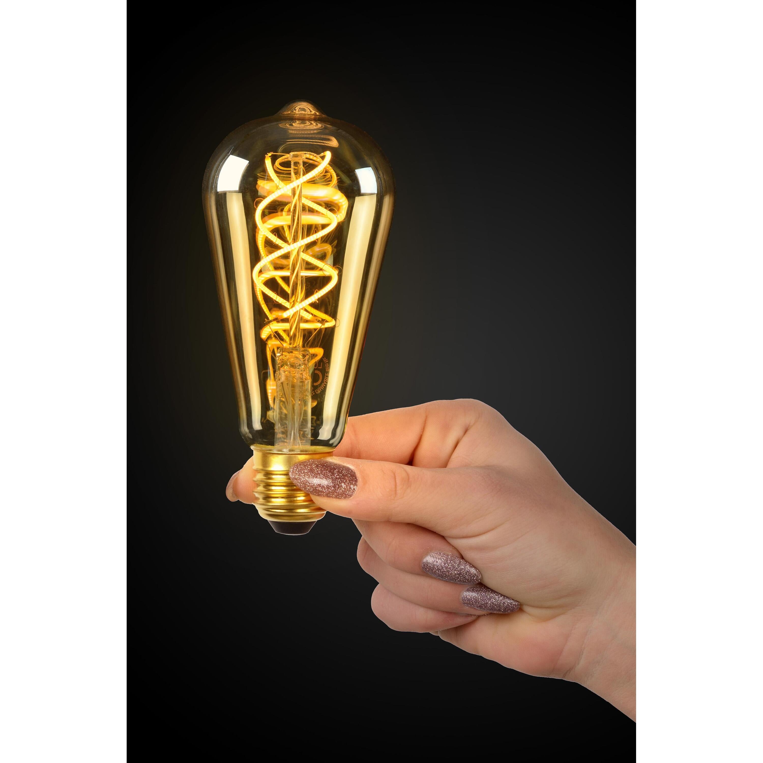 ST64 LED lichtbron E27 4W 2200K amber niet dimbaar