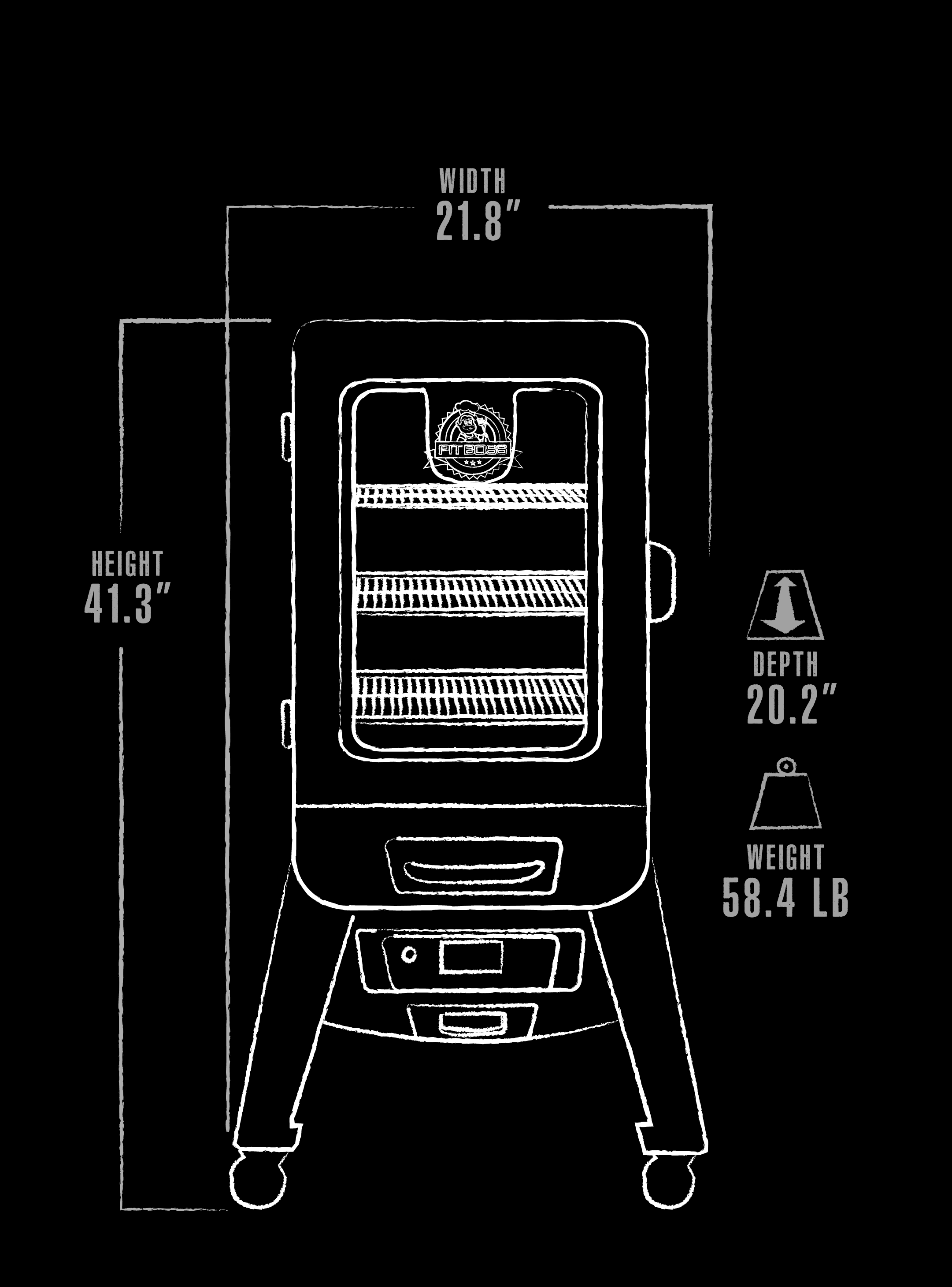 Pit Boss 2 Series Digital Electric Smoker, Silver Hammertone PBV2D1 Image 5