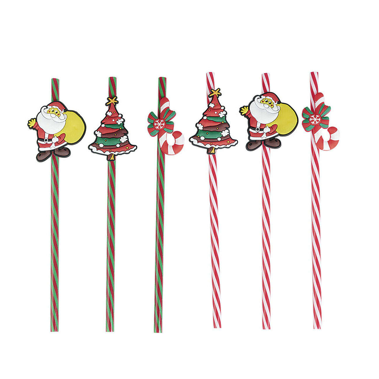 Paille réutilisable Noël x6
