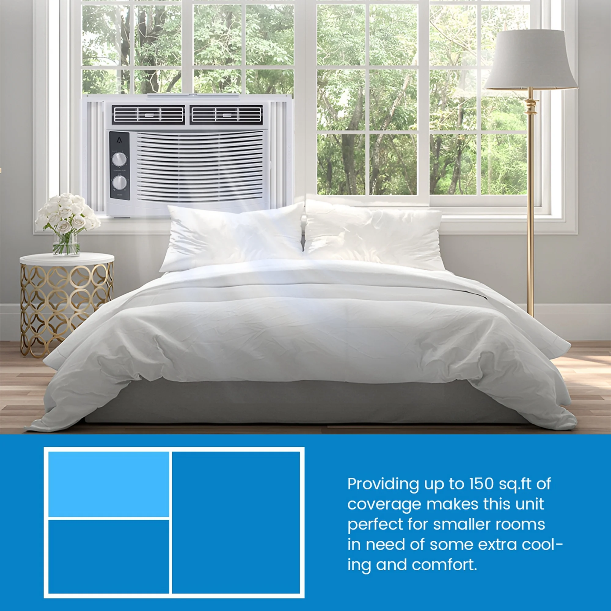 115V Mechanical Window-Mounted Air Conditioner 5,000 BTU, White(5,000 BTU) - Image 8