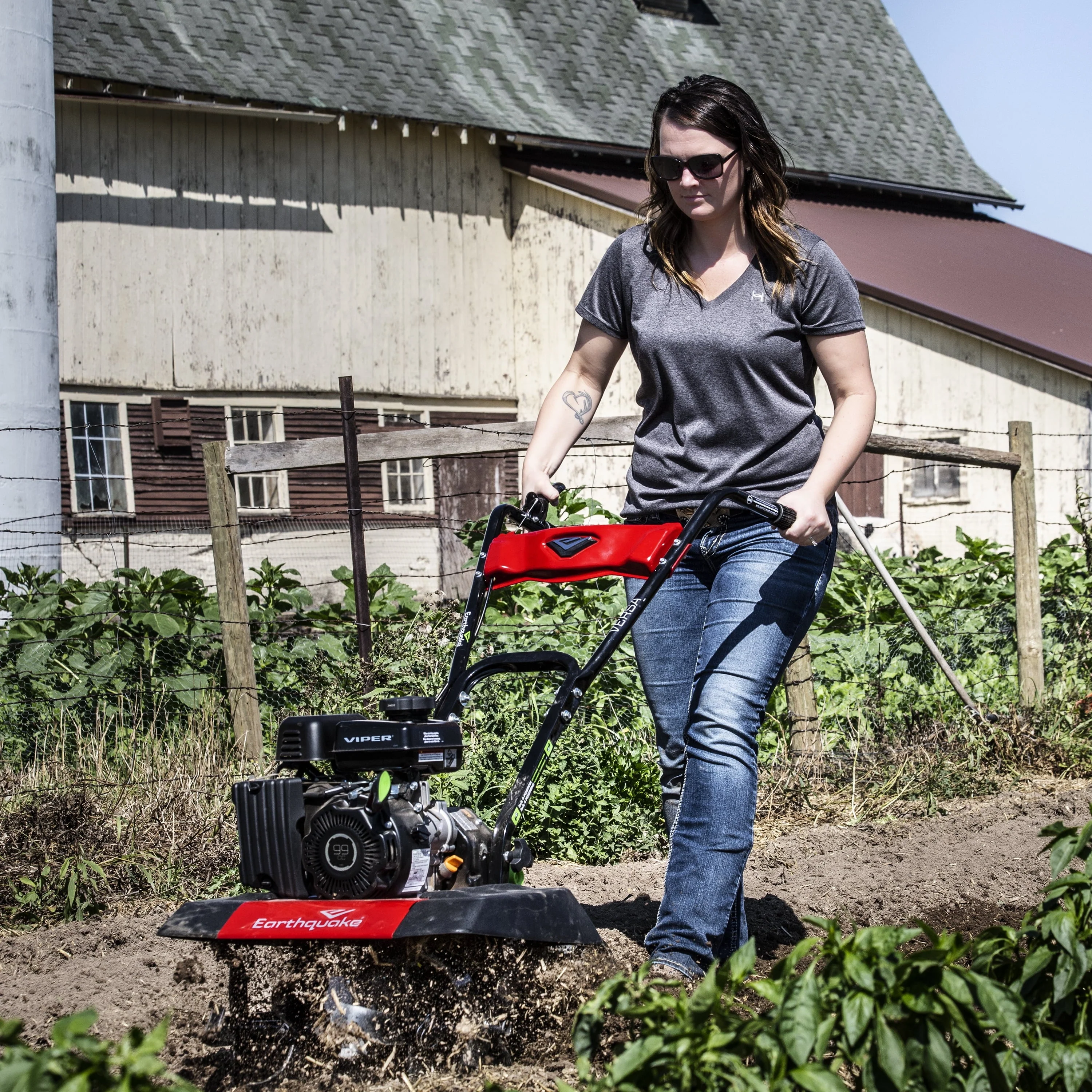 Versa Tiller Cultivator 99cc Engine, Red - Image 5