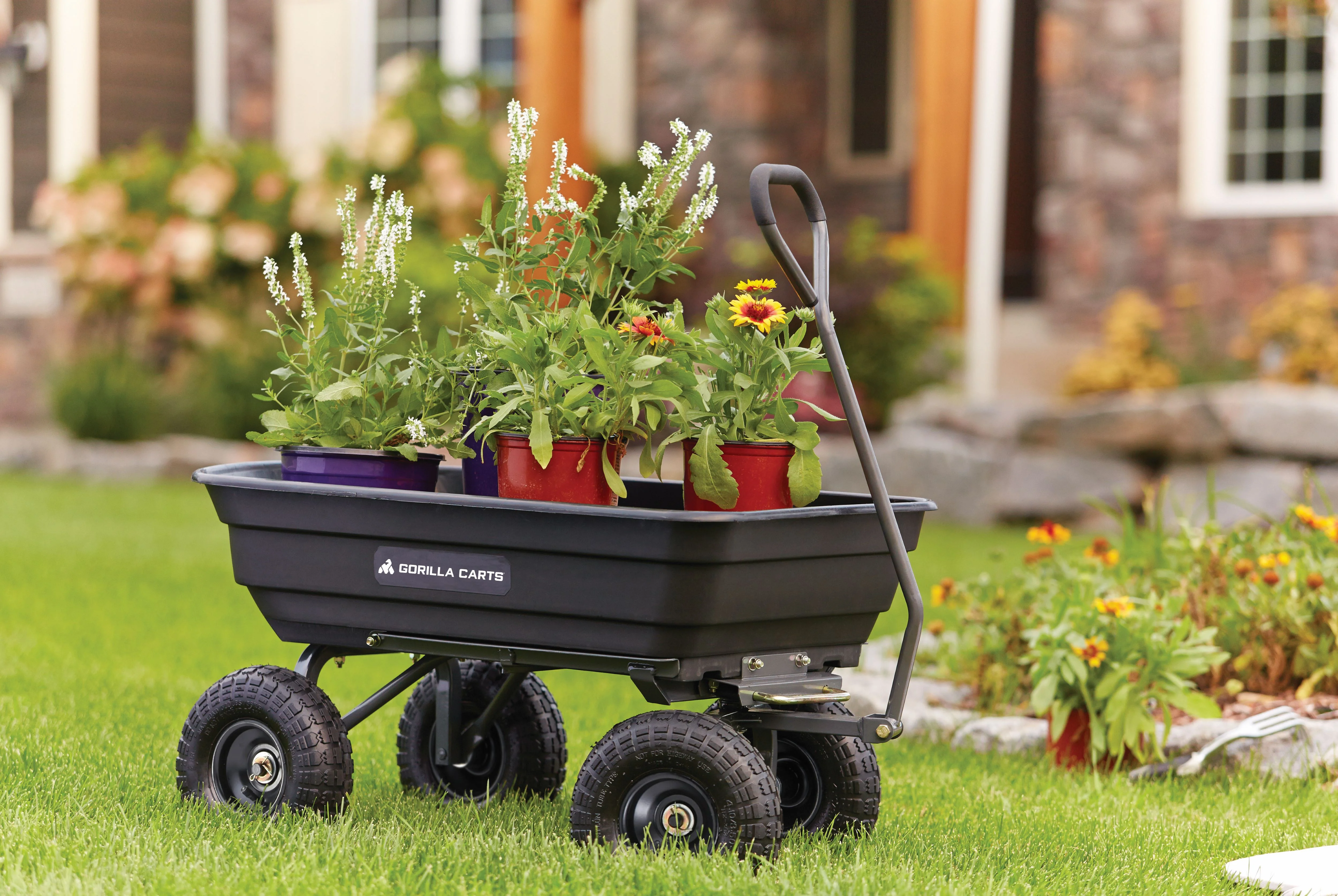 GOR4PS 600-lb. Poly Garden Dump Cart with 10" Tires - Image 5
