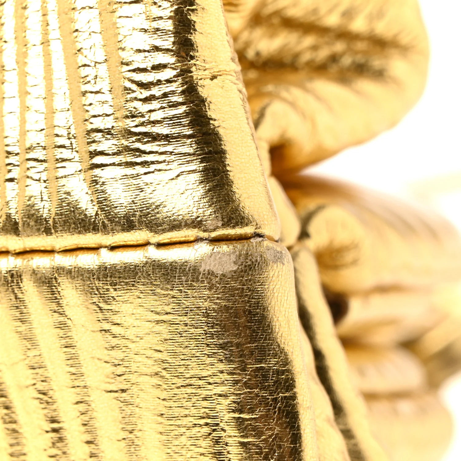 Metallic Bark Calfskin The Mini Pouch Gold