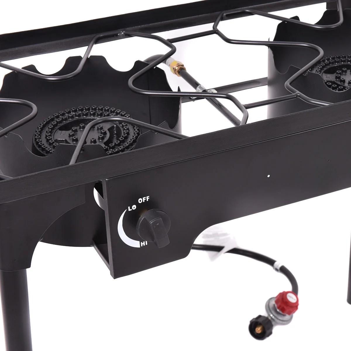 Double Burner Gas Propane Cooker Outdoor Picnic Stove Stand BBQ Grill - Image 9