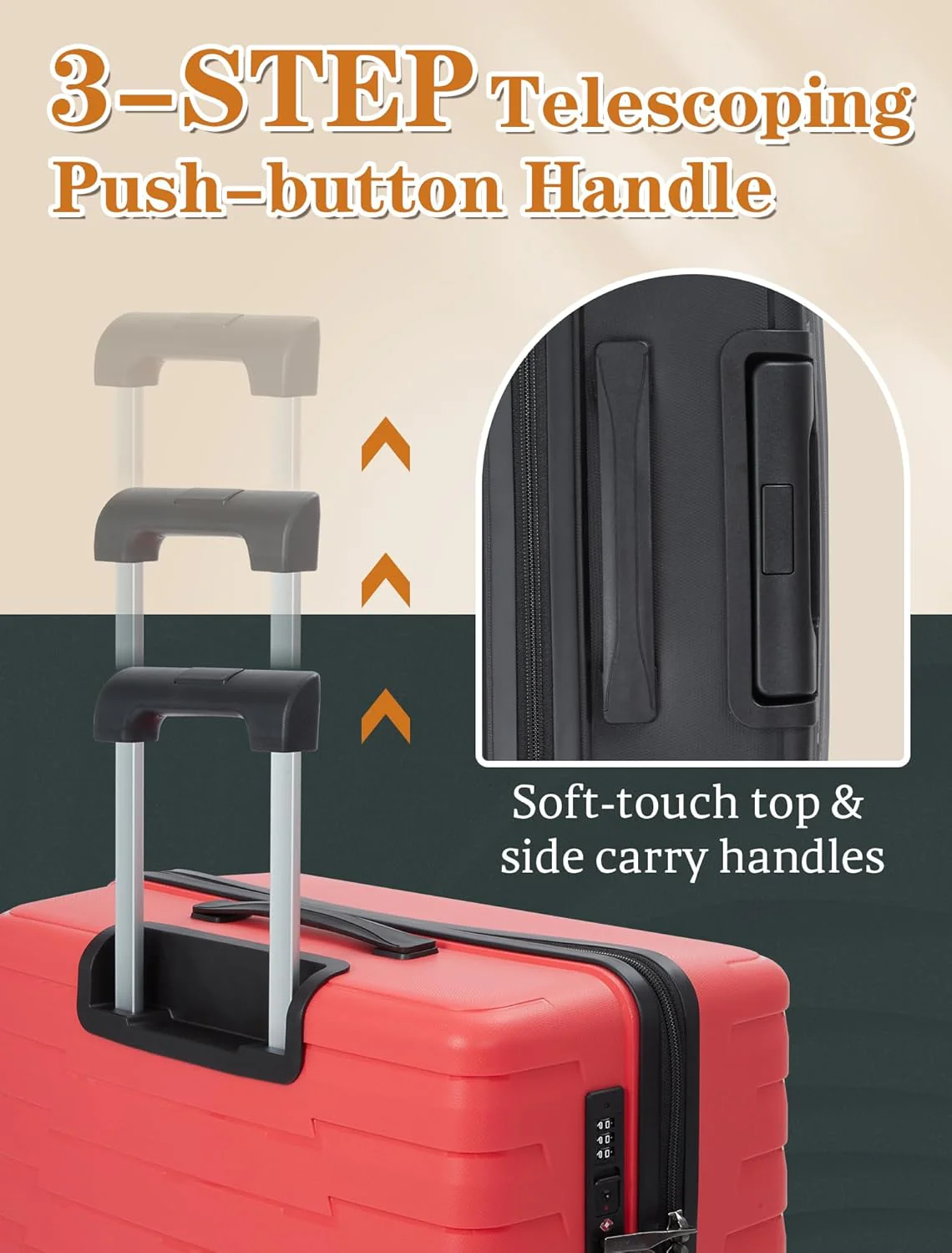 Ensemble de 5 valises à roulettes, valise rigide en ABS avec roulettes multidirectionnelles