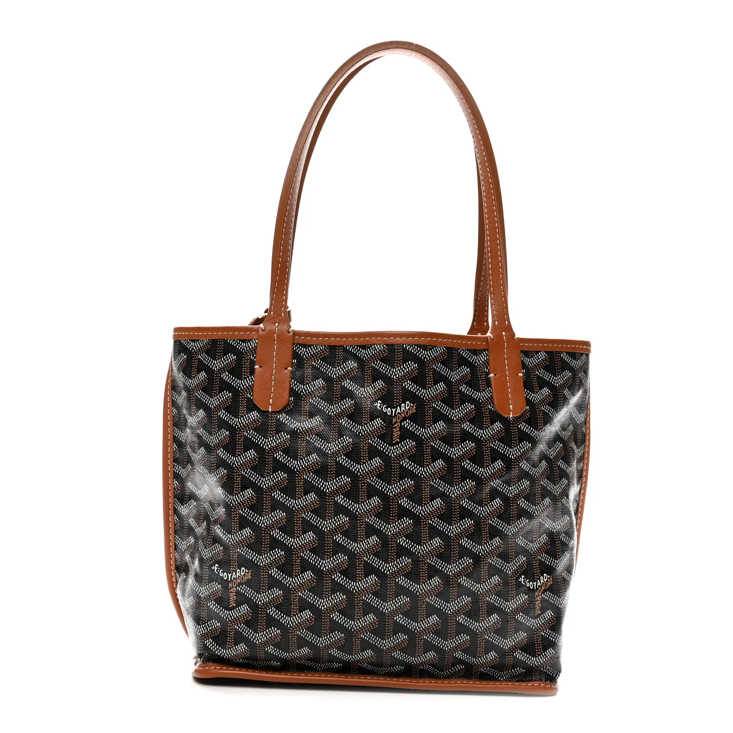 Goyardine Reversible Mini Anjou Black Gold