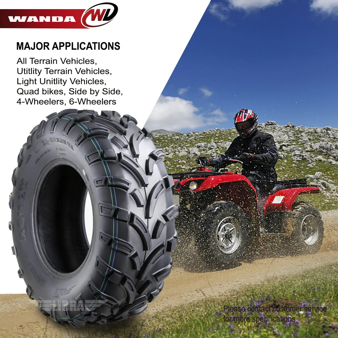 Wanda ATV/UTV Tires 25x10 - 12 25x10x12 /6PR P373 - 10244, Set 2