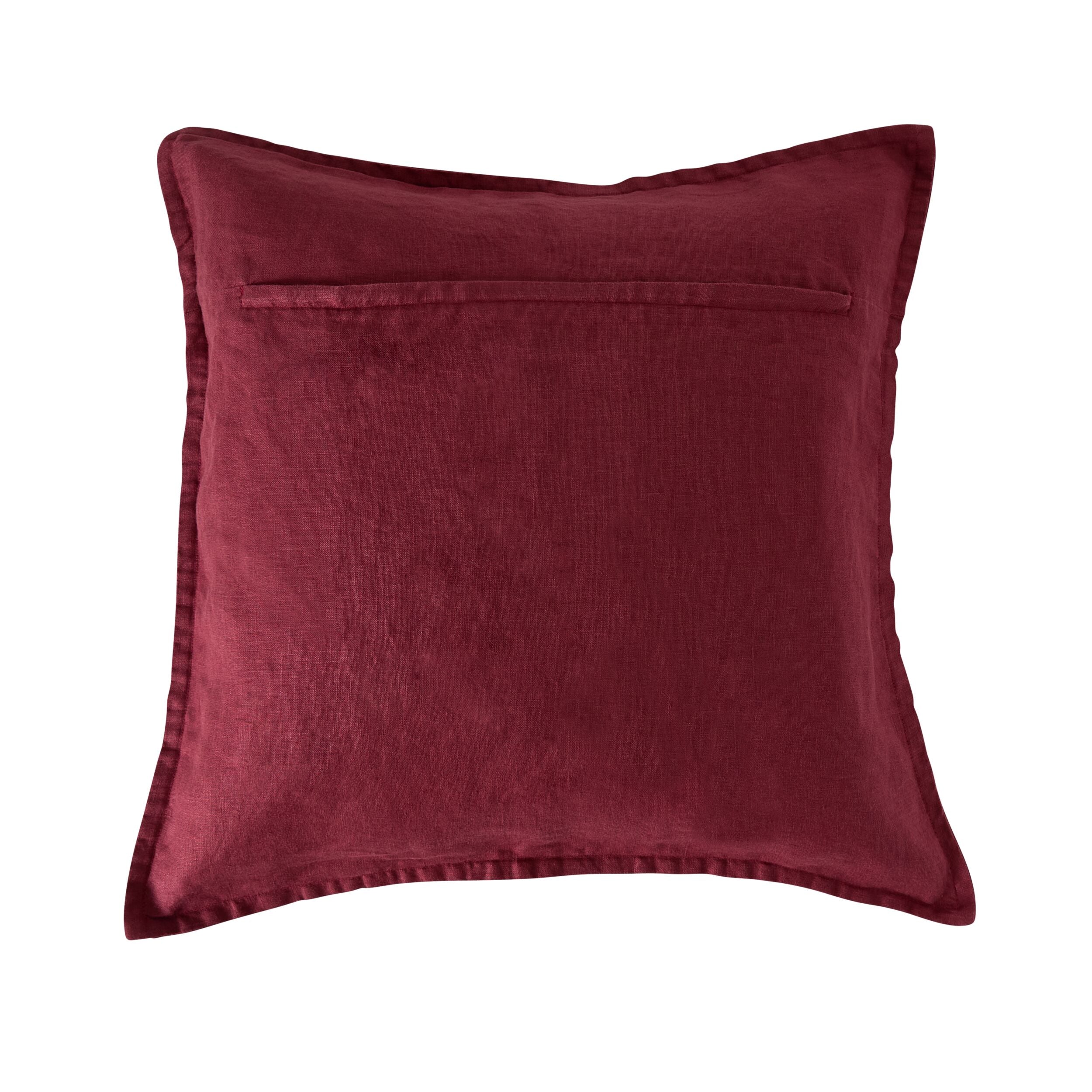 Hamptons French Linen Cushion Claret 50x50cm