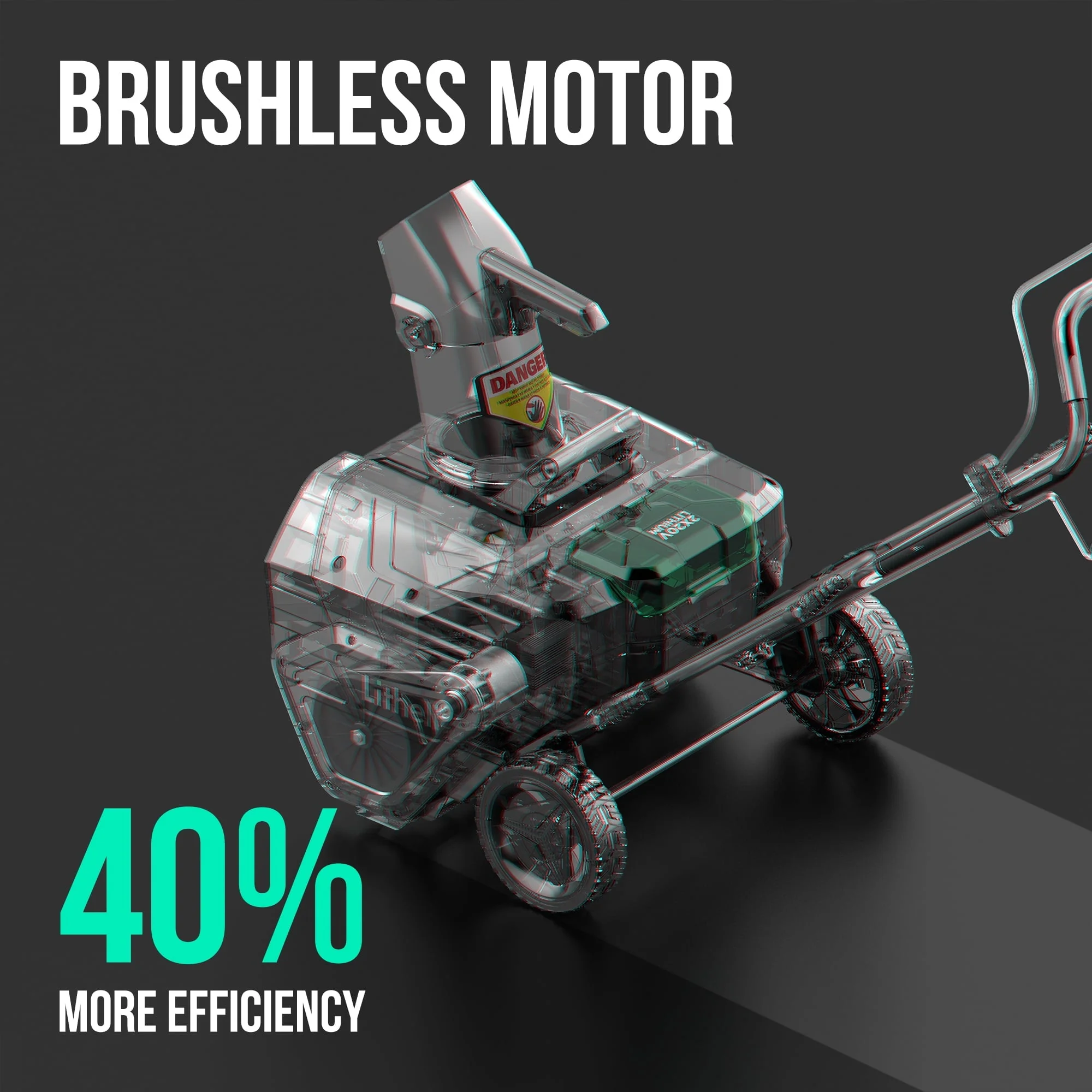 Cordless Snow Blower, 2x20V (40V) 20 Inch Snow Thrower with Brushless Motor Electric Snow Remove Machine, 2 x4 0 Ah Batteries Charger, Single Stage Image 5