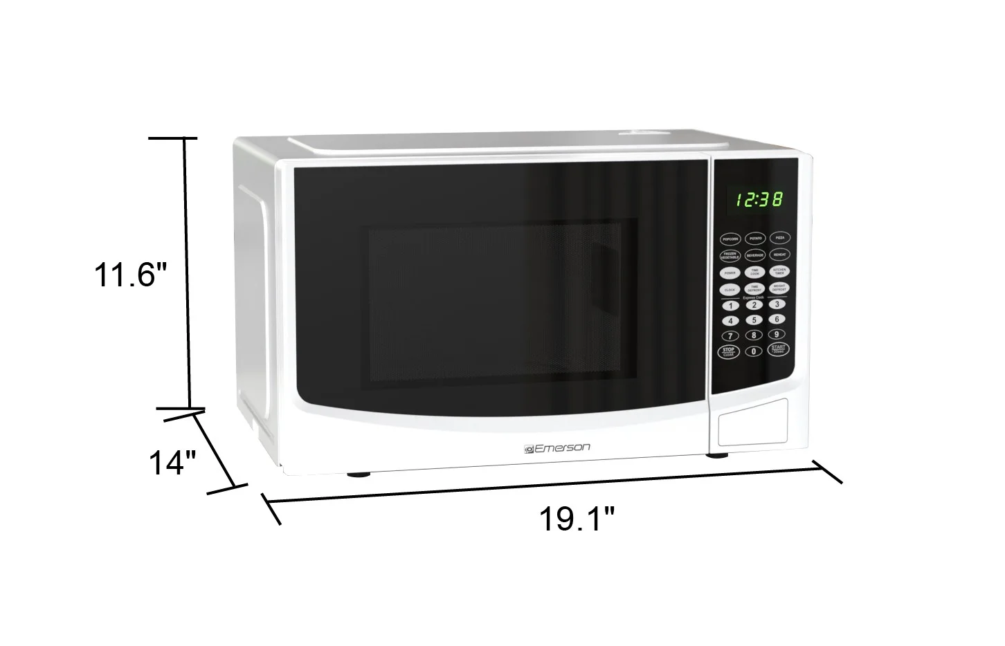 Emerson 0.9 Cu. Ft. 900 Watt, White Microwave Oven with Touch Control, MW9255W