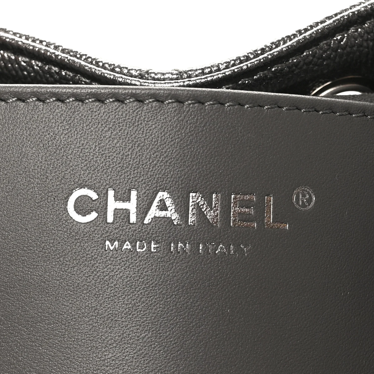 Metallic Caviar Quilted Small Chanel 25 Handbag Silver