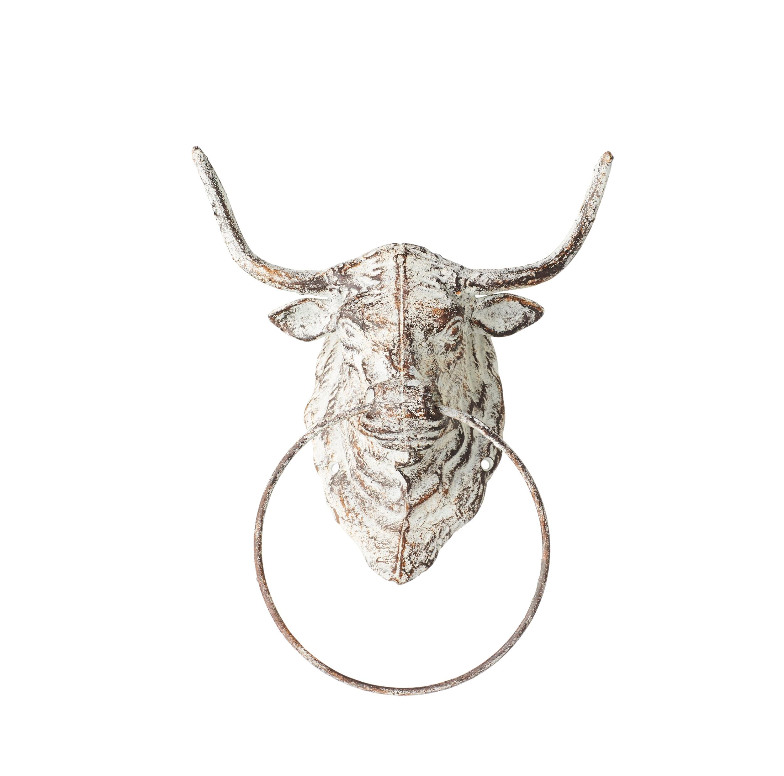 Bull Antique White Towel Holder 30x23cm