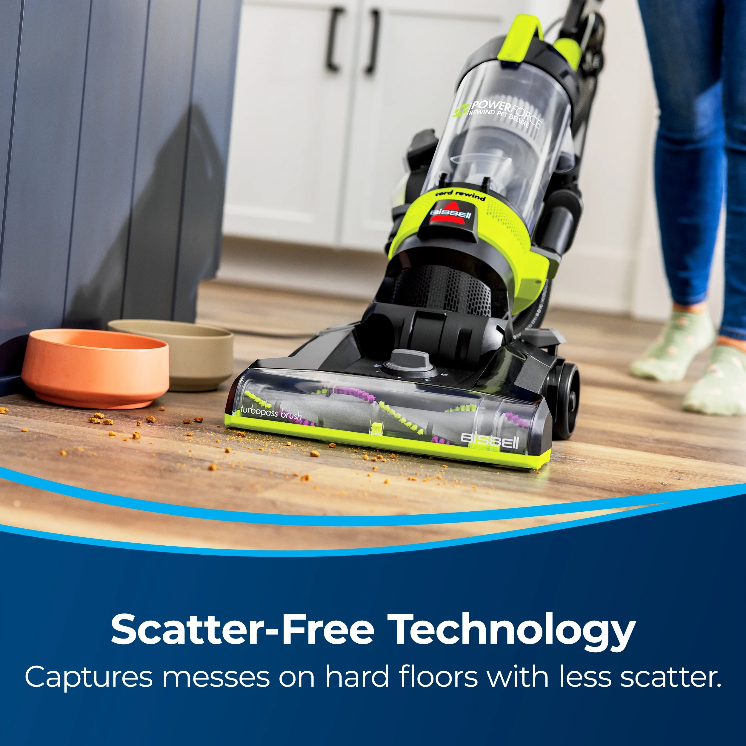 Bagless Upright Vacuum, PowerForce Helix Rewind, Pet Deluxe, Live Extension Wand, ScatterFree Tech, Pet TurboBrush, Dusting Brush, Crevice Tool, XL Dust Cup, and Corded Rewind, 3335, Green Image 6