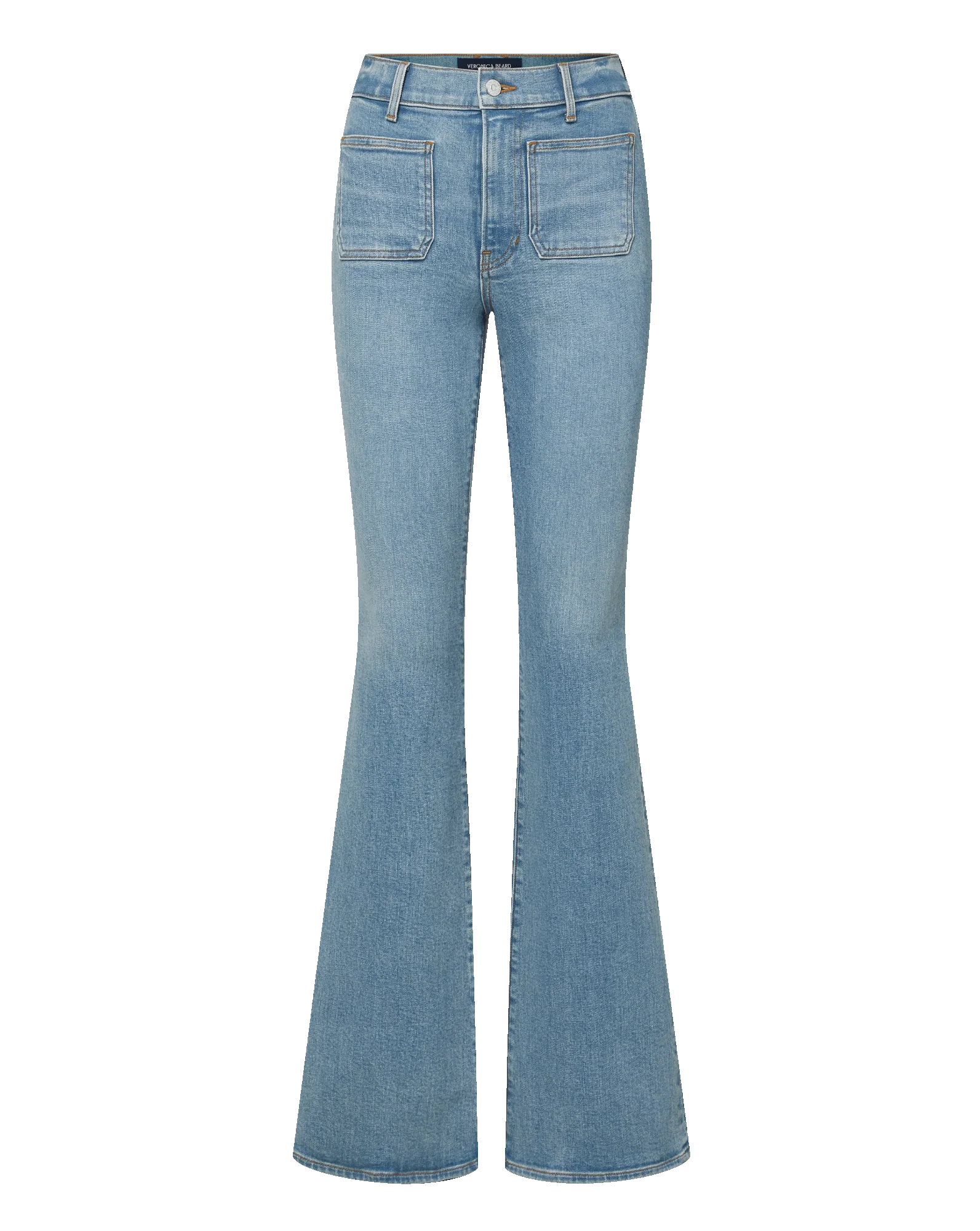 Beverly Patch-Pocket Skinny-Flare Jean