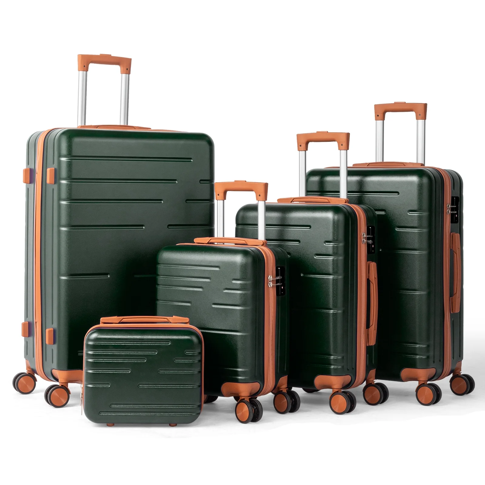 Zimtown Luggage 3 Piece Set Suitcase ABS Hardside Lightweight with TSA Lock Spinner Wheels, Beige