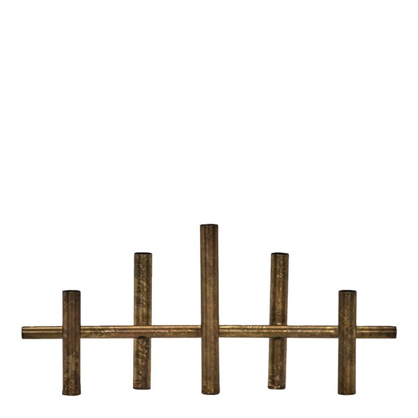 Maxi lysestake i jern 45x20 cm antikk messing