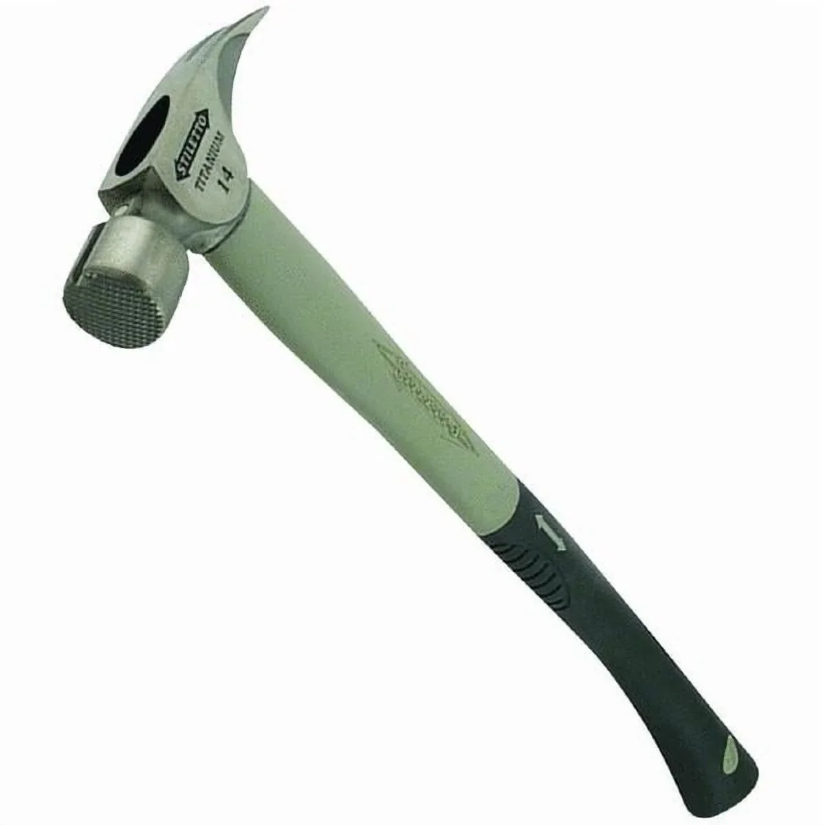Milwaukee TI14MC-F 14 oz Titanium Milled Face Hammer with 18 in. Hybrid Fiberglass Handle