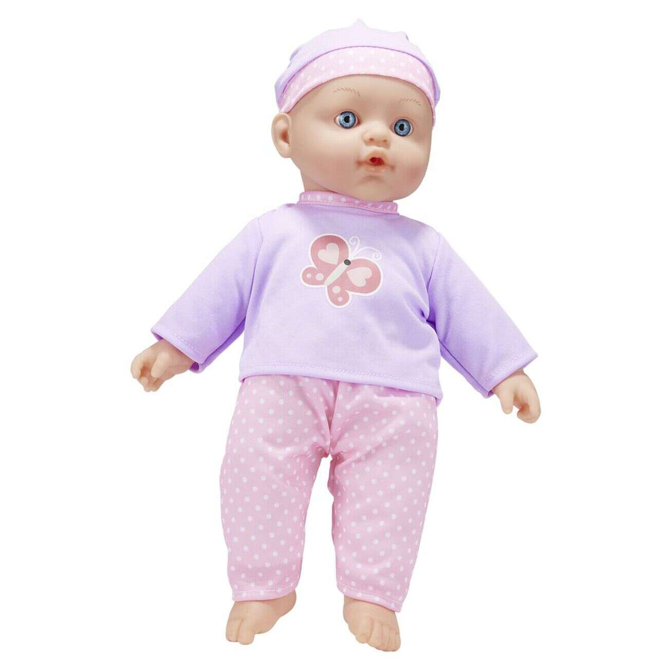 Poupon qui parle rose et violet 6 sons - 2 modèles