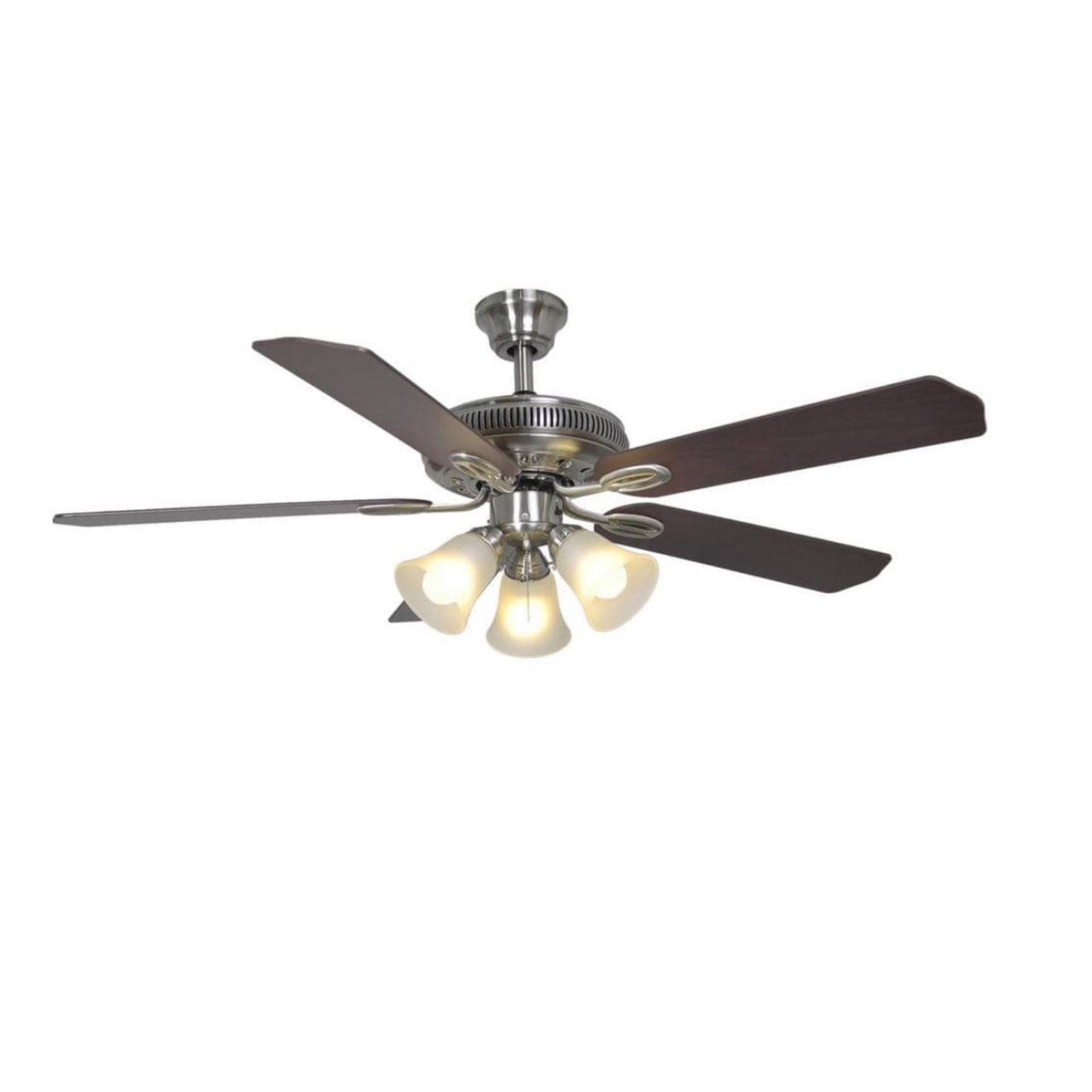 Hampton Bay Glendale 52 in. LED Indoor Brushed Nickel Ceiling Fan with Light Kit