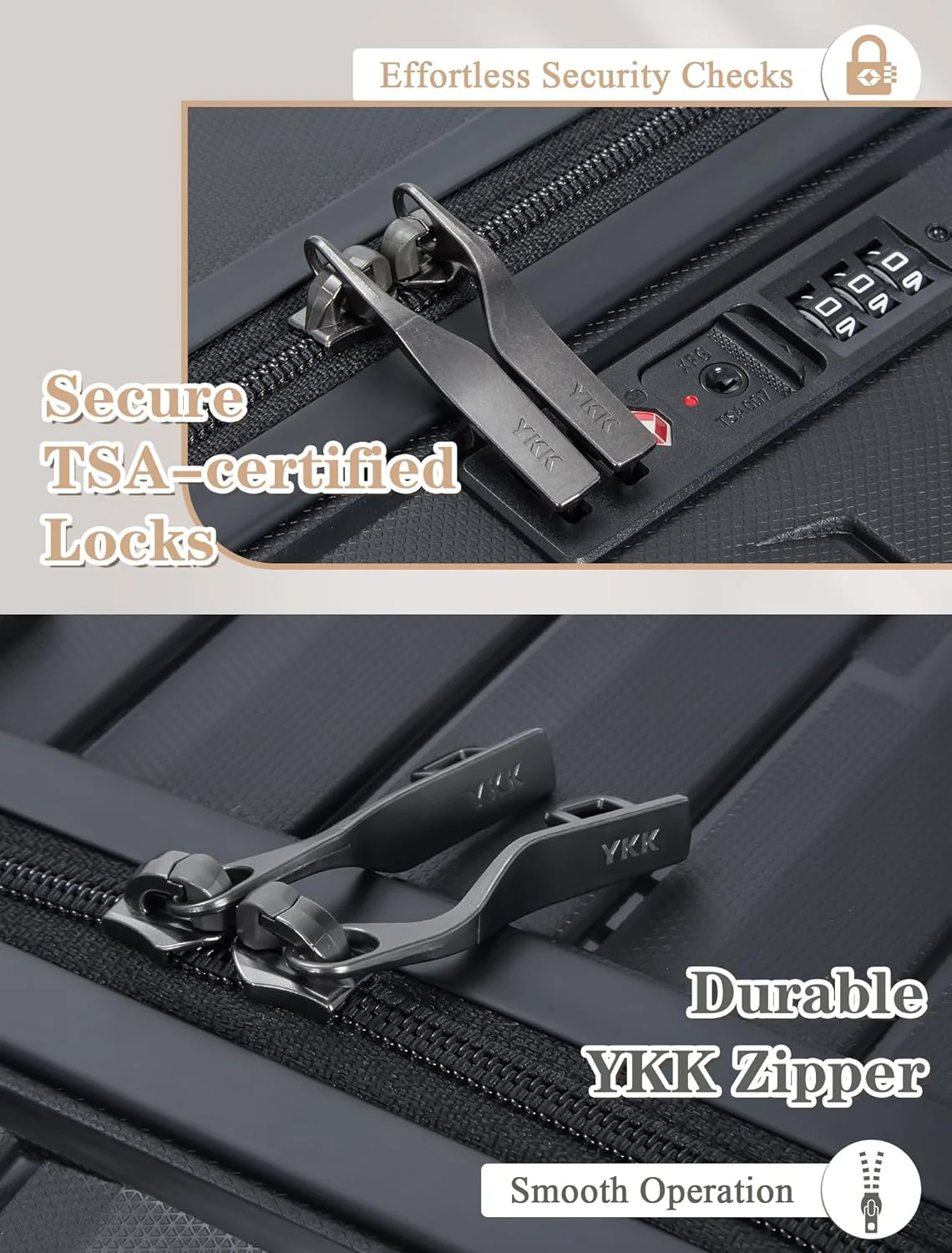 Ensemble de 5 valises à roulettes, valise rigide en ABS avec roulettes multidirectionnelles
