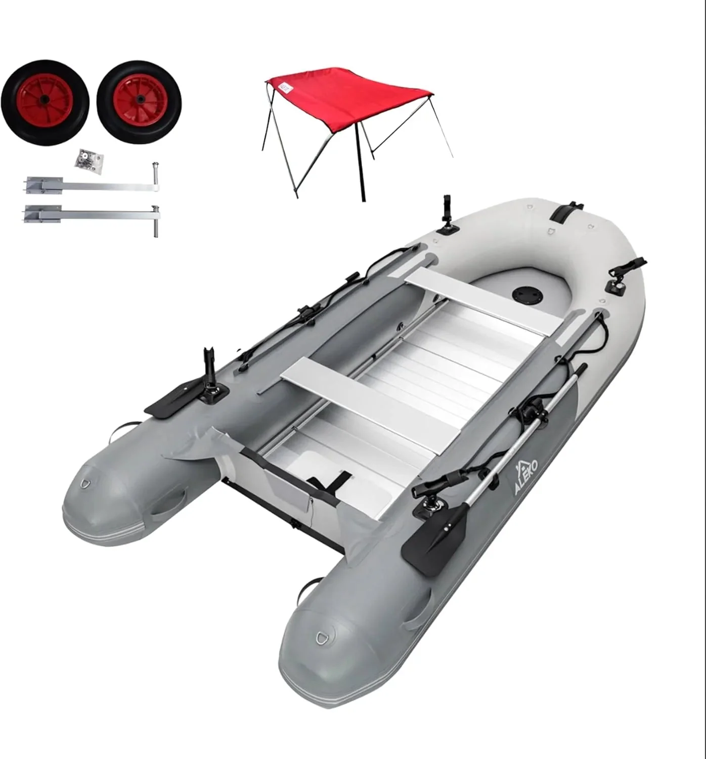 Inflatable Boat | Yacht Dinghy Tender Raft | Multi Person Fishing Boat | Aluminum Floor Oars | Fishing Rod Holders | Heavy-duty Pvc | 2024…