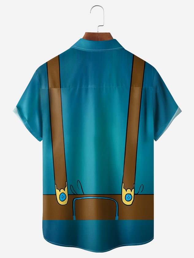 Chemise décontractée à manches courtes et poche poitrine en lederhosen