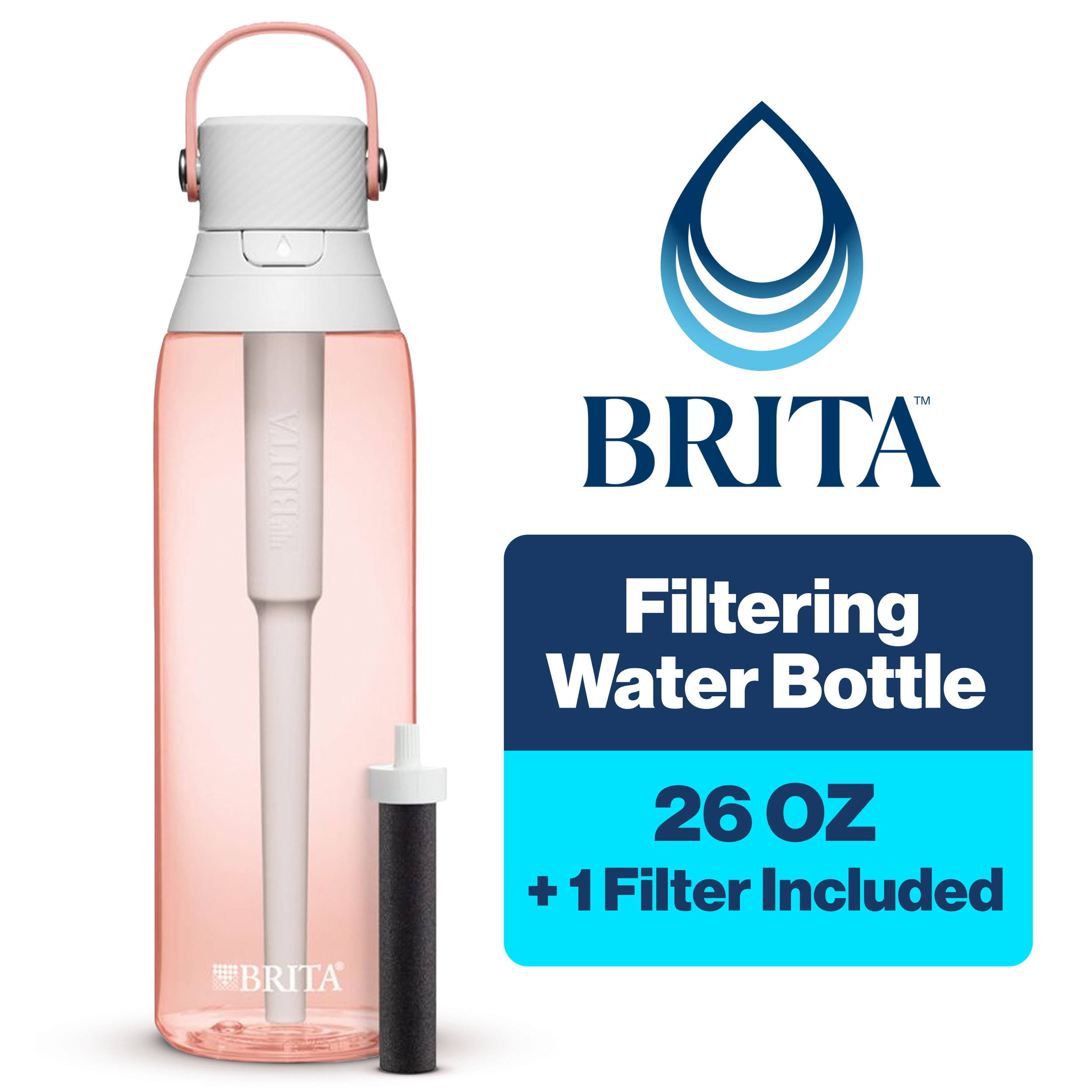 Brita Premium 26oz Water Bottle with Filter - Blush Pink