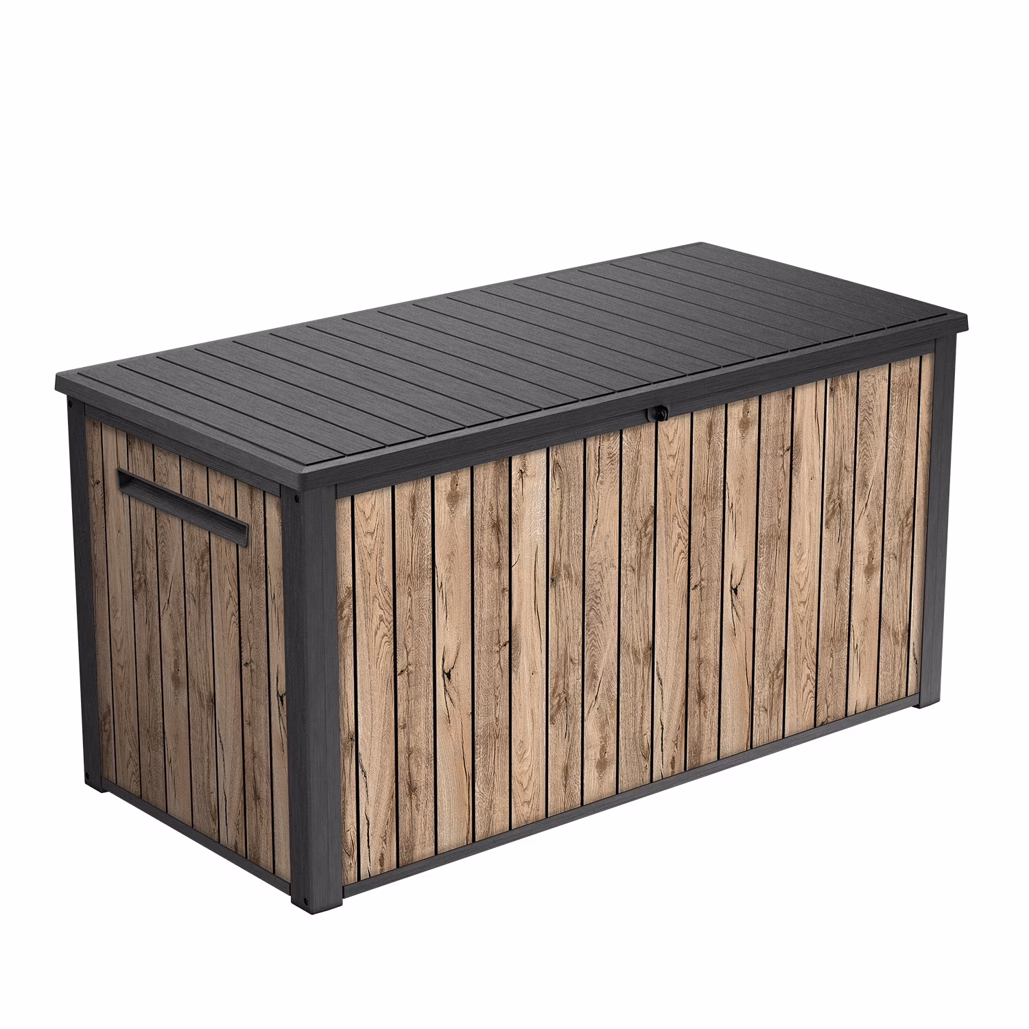 Signature 170 Gallon Durable Resin Outdoor Deck Box Storage Organization, Pine