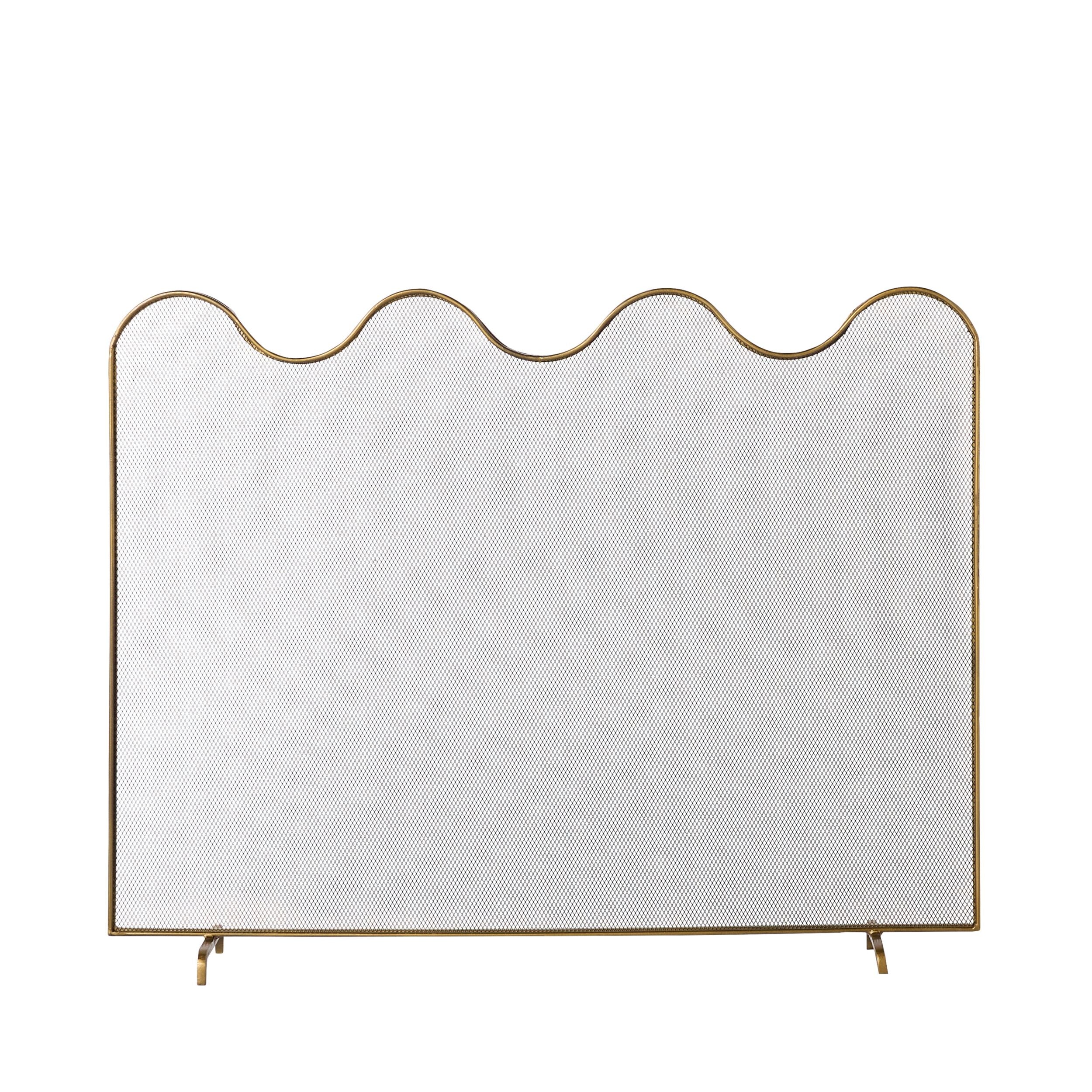 Flo Fire Screen Brass Antique
