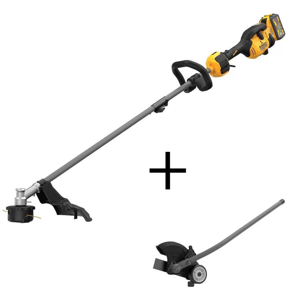 DeWalt 60V Max Brushless Cordless Battery Powered Attachment Capable String Trimmer Kit with Edger Attachment